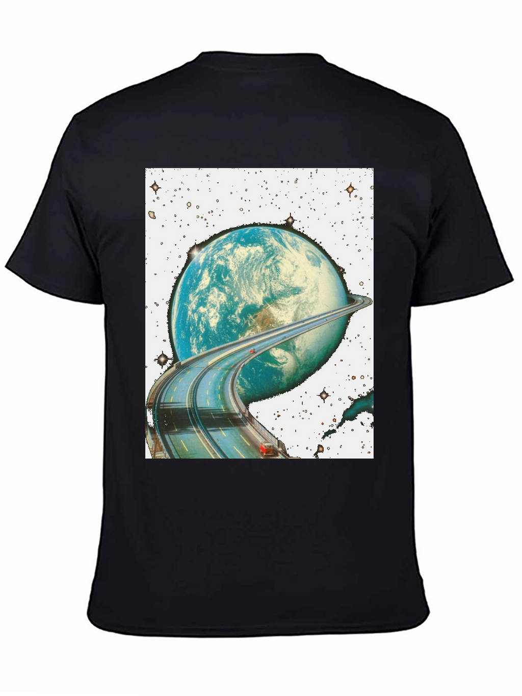 Road Around Planet Black T-Shirt