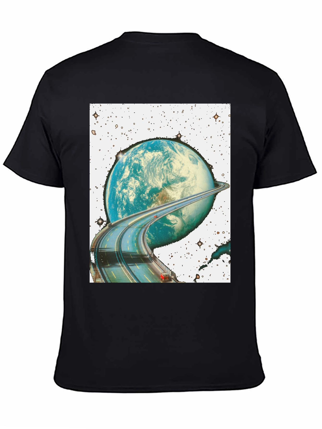 Road Around Planet Black T-Shirt