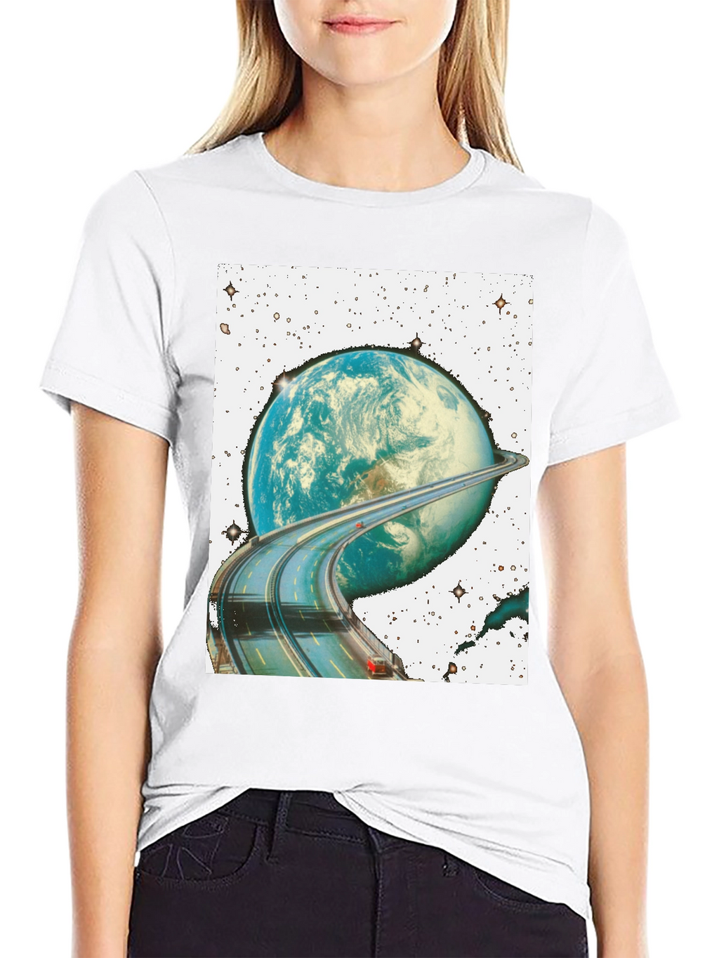 Road Around Planet Black T-Shirt
