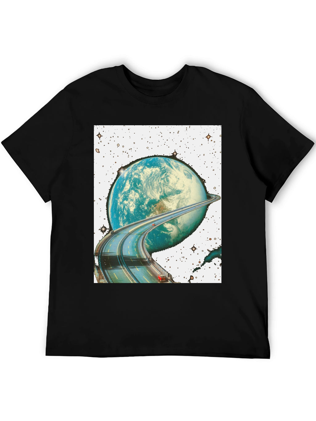 Road Around Planet Black T-Shirt