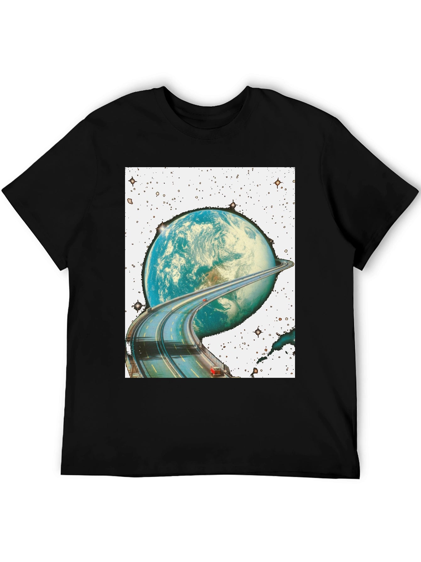 Road Around Planet Black T-Shirt