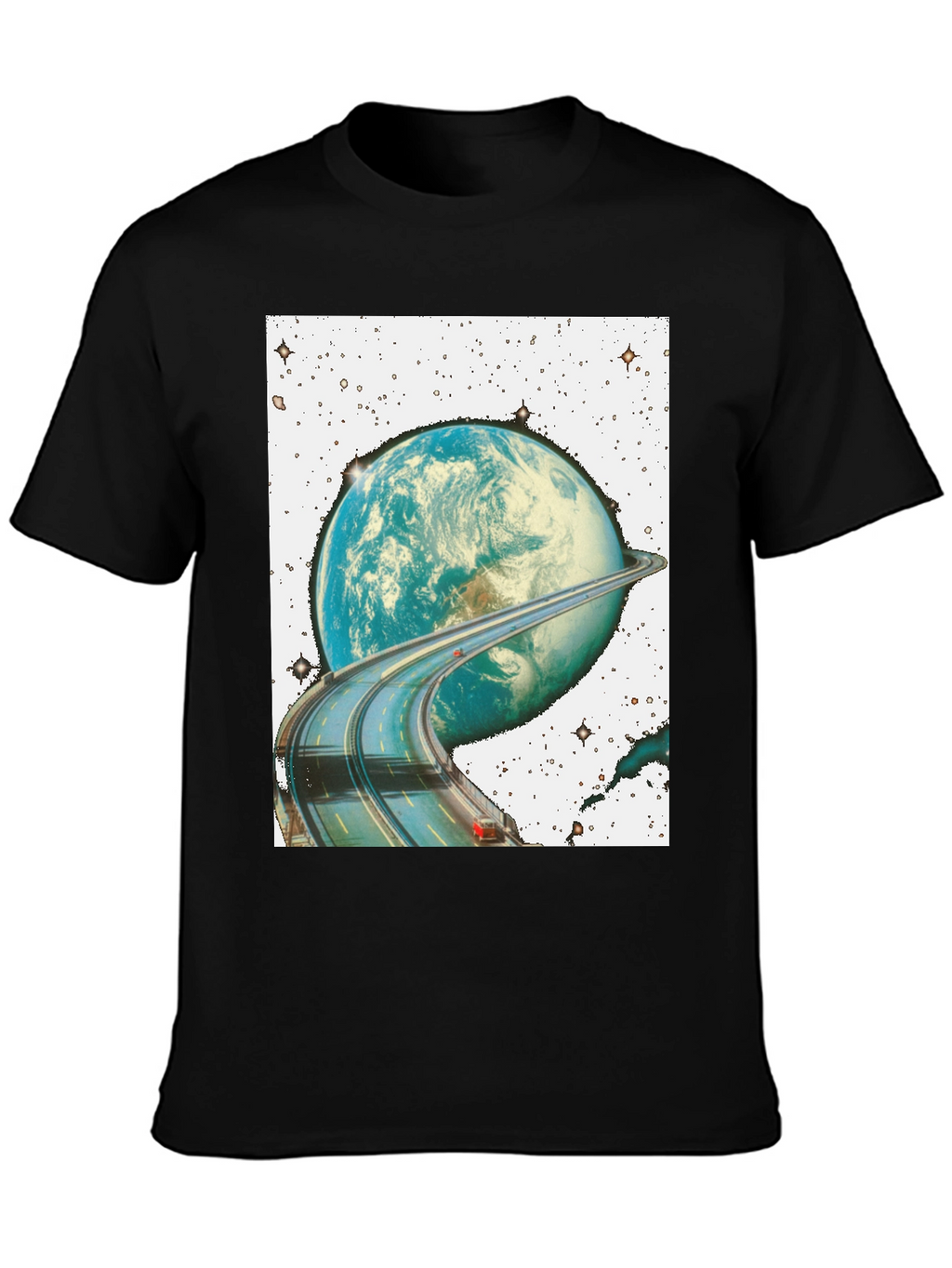 Road Around Planet Black T-Shirt