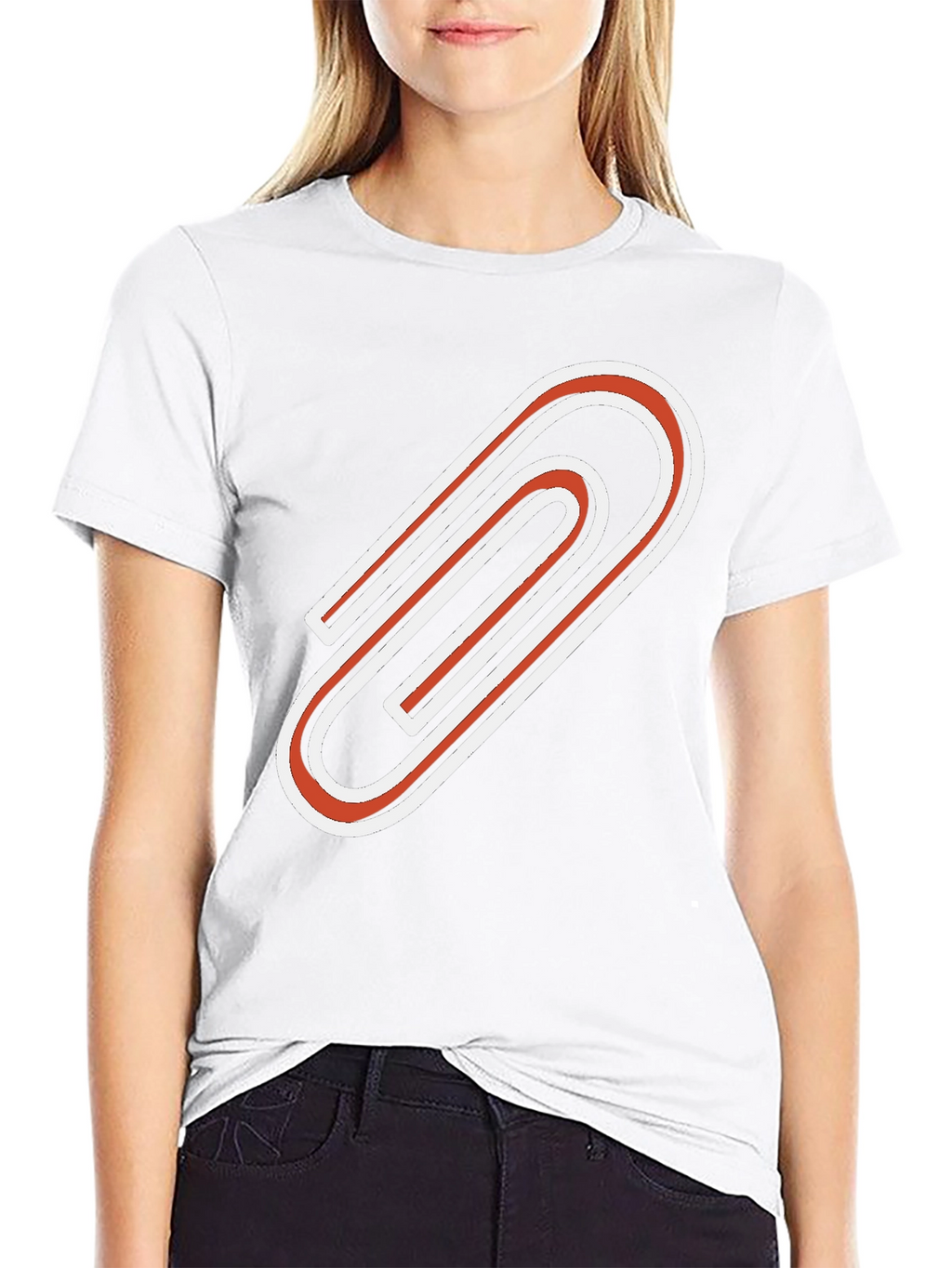 Statement Graphic Tee - Bold Paperclip Design