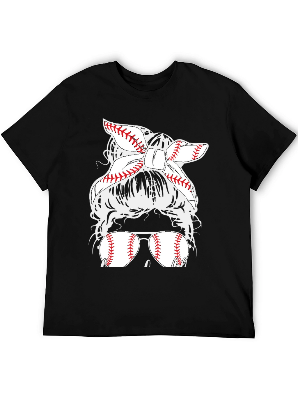 Baseball Mom Messy Bun T-Shirt