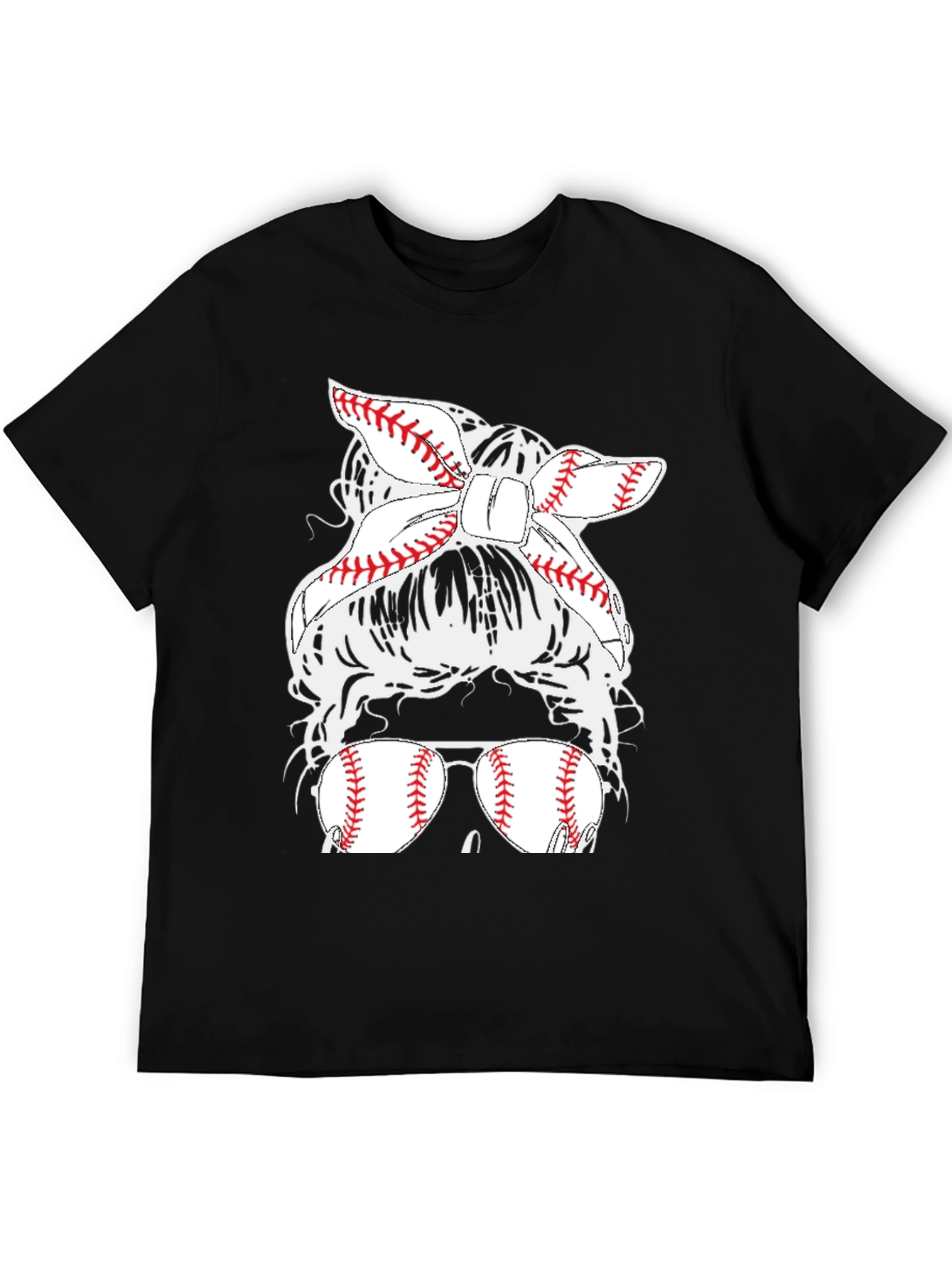 Baseball Mom Messy Bun T-Shirt