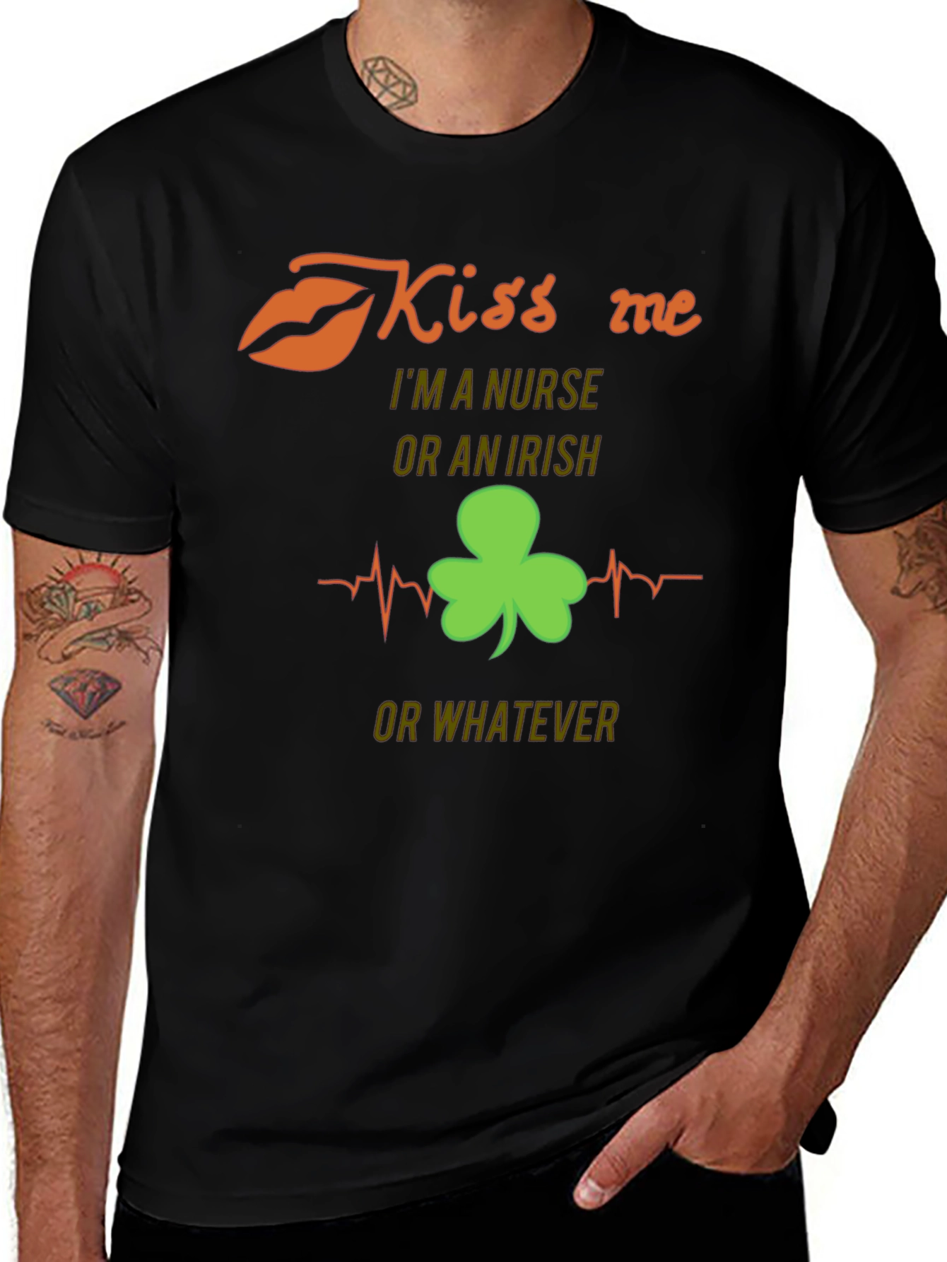 Kiss Me Im a Nurse or Irish St. Patricks Day T-Shirt