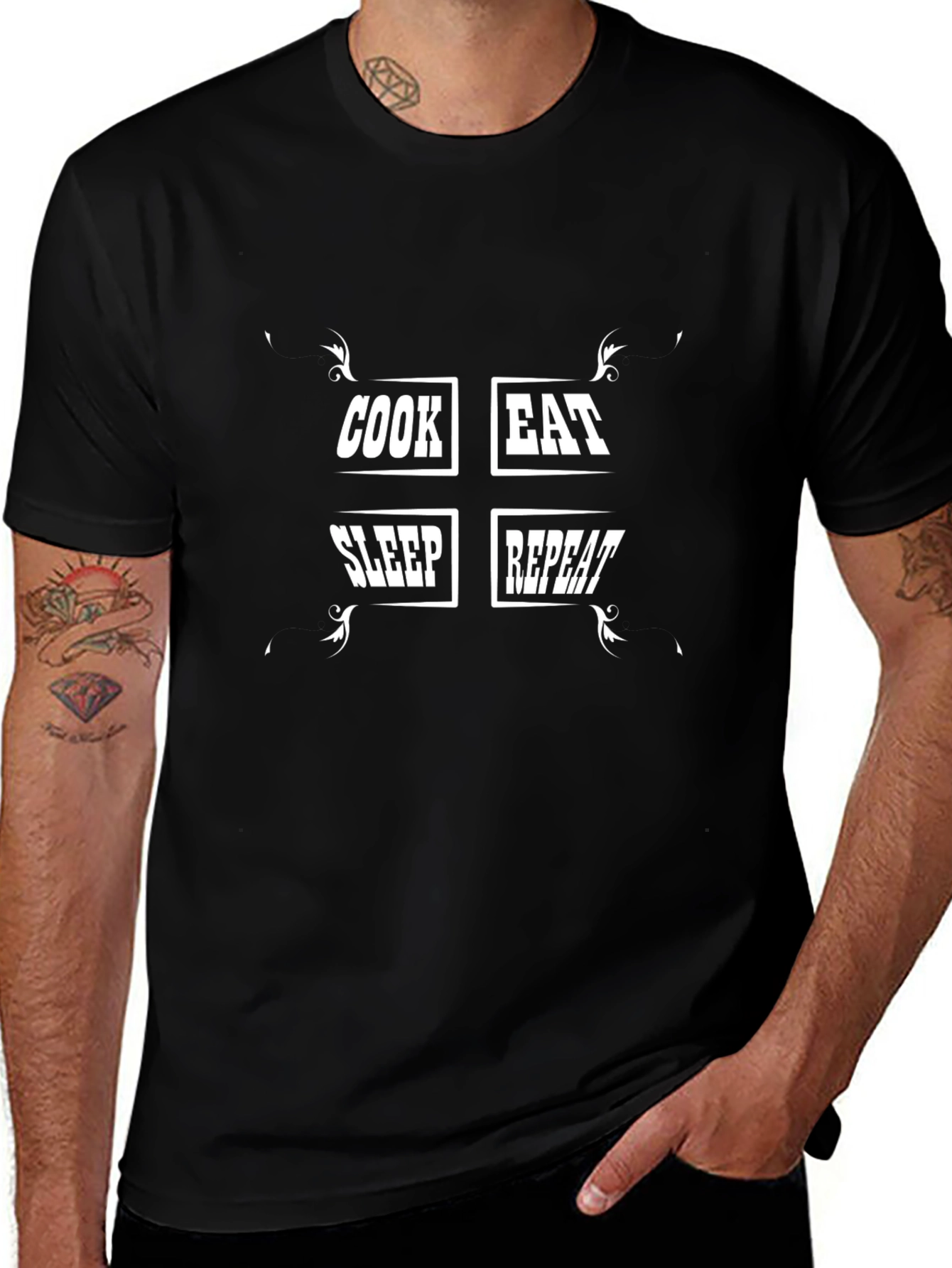 Cook Eat Sleep Repeat Graphic Tee