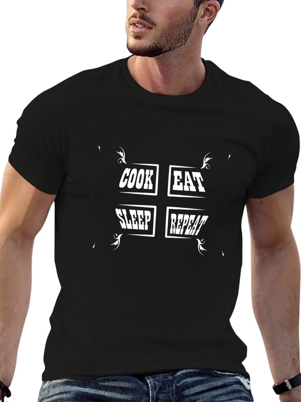 Cook Eat Sleep Repeat Graphic Tee