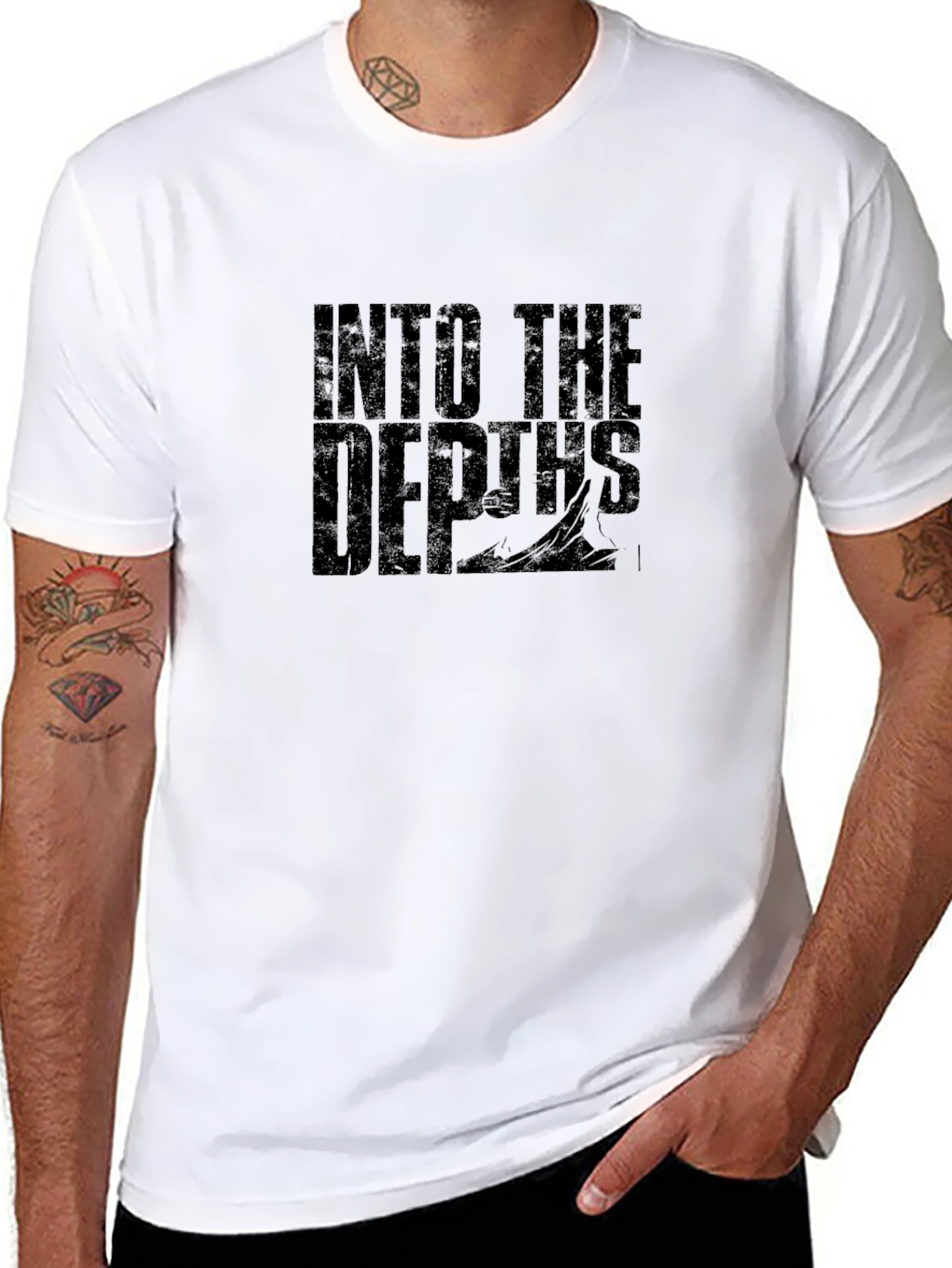Into the Depths Graphic T-Shirt - Premium Black Tee