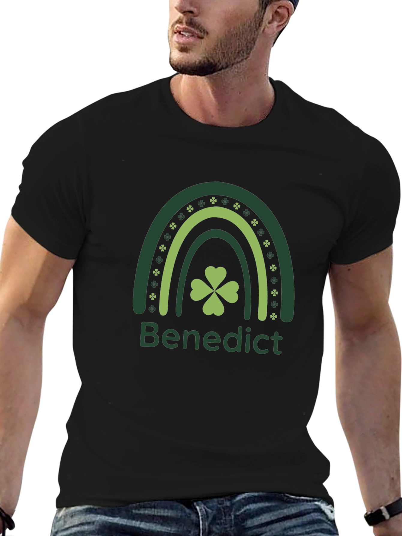 St Patricks Day Benedict Rainbow Shamrock T-Shirt