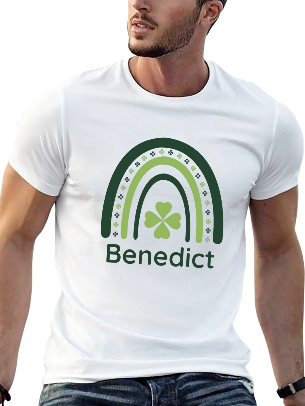 St Patricks Day Benedict Rainbow Shamrock T-Shirt