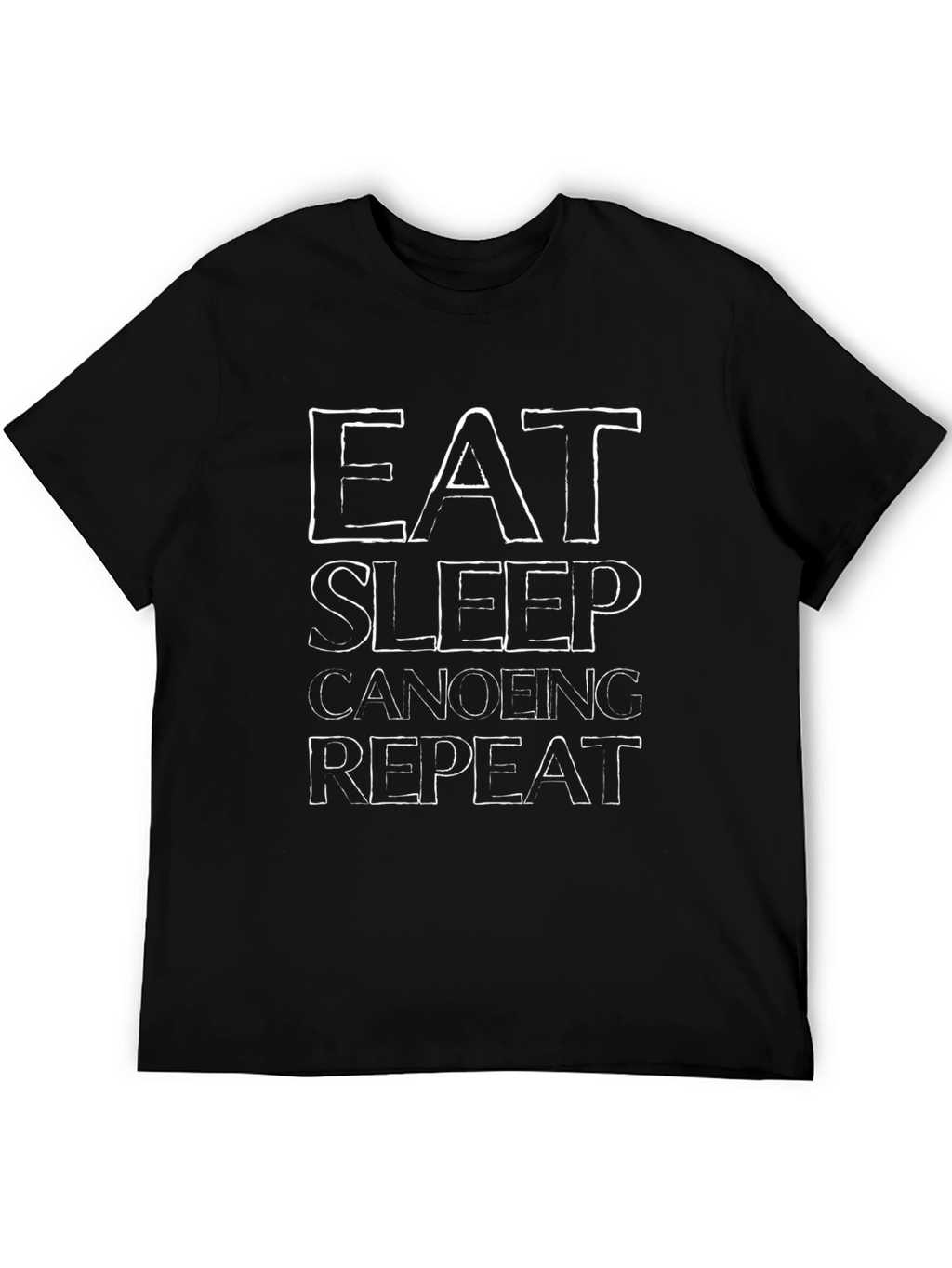 Eat Sleep Canoeing Repeat Graphic Tee - Black T-Shirt