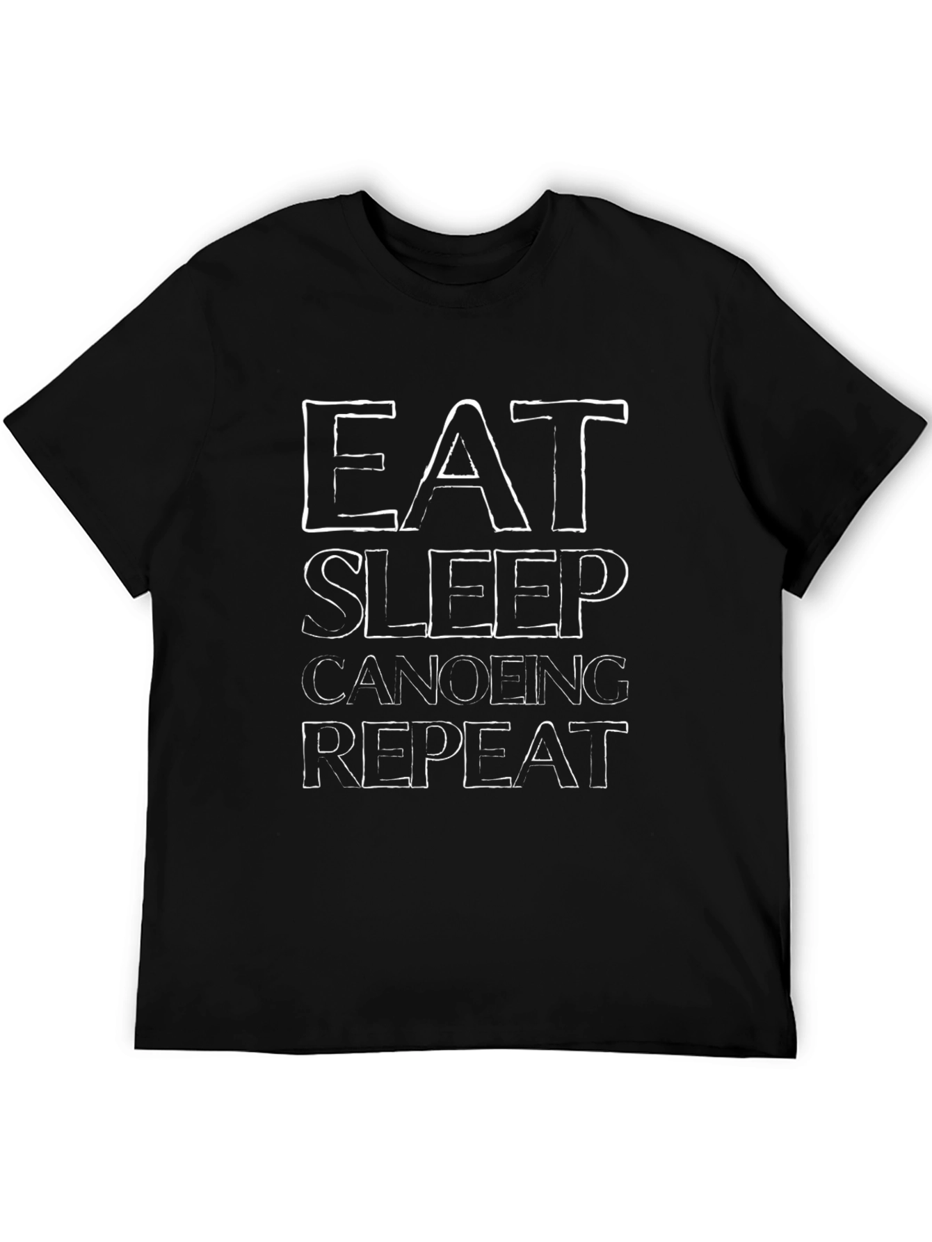 Eat Sleep Canoeing Repeat Graphic Tee - Black T-Shirt
