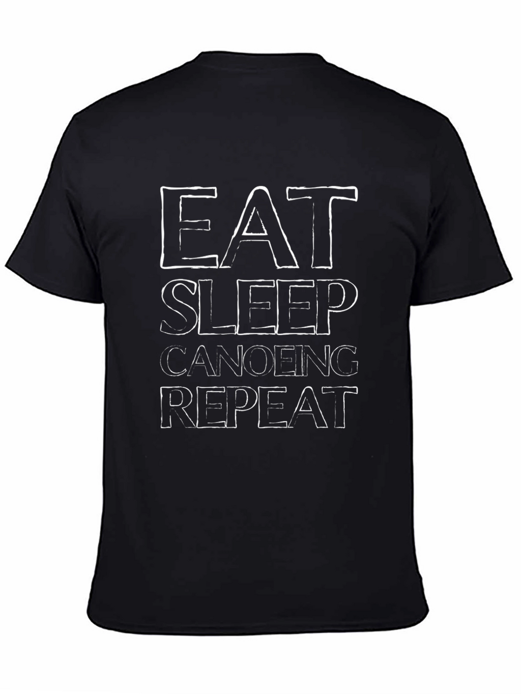 Eat Sleep Canoeing Repeat Graphic Tee - Black T-Shirt