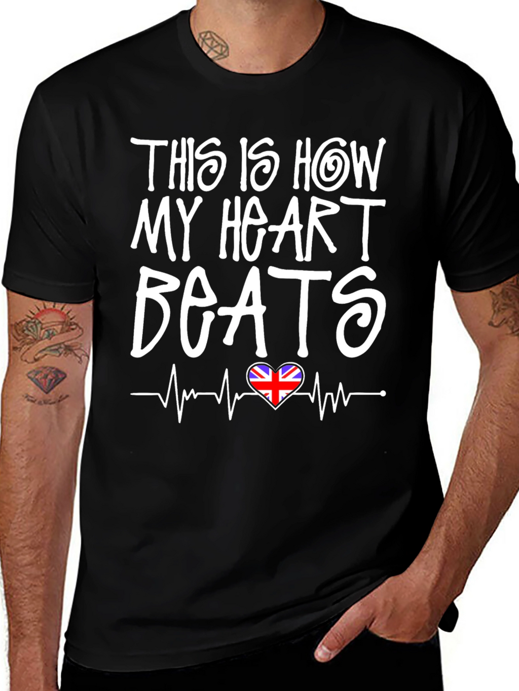 Union Jack Heartbeat T-Shirt - British Pride