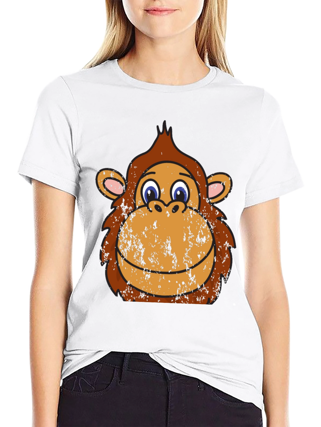 Monkey Face Graphic Tee - Black