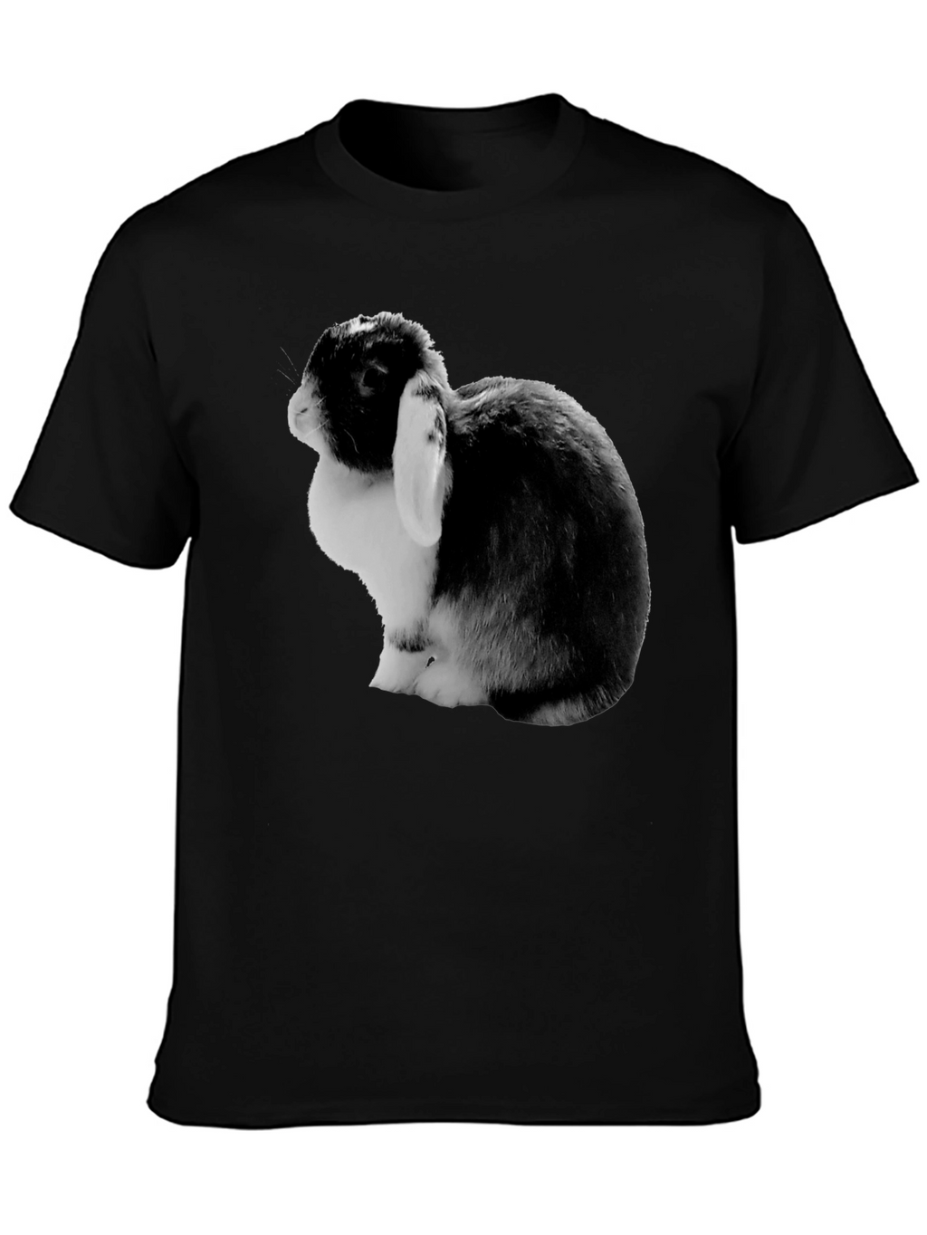 Bunny Rabbit Graphic Tee - Soft Black Cotton T-Shirt