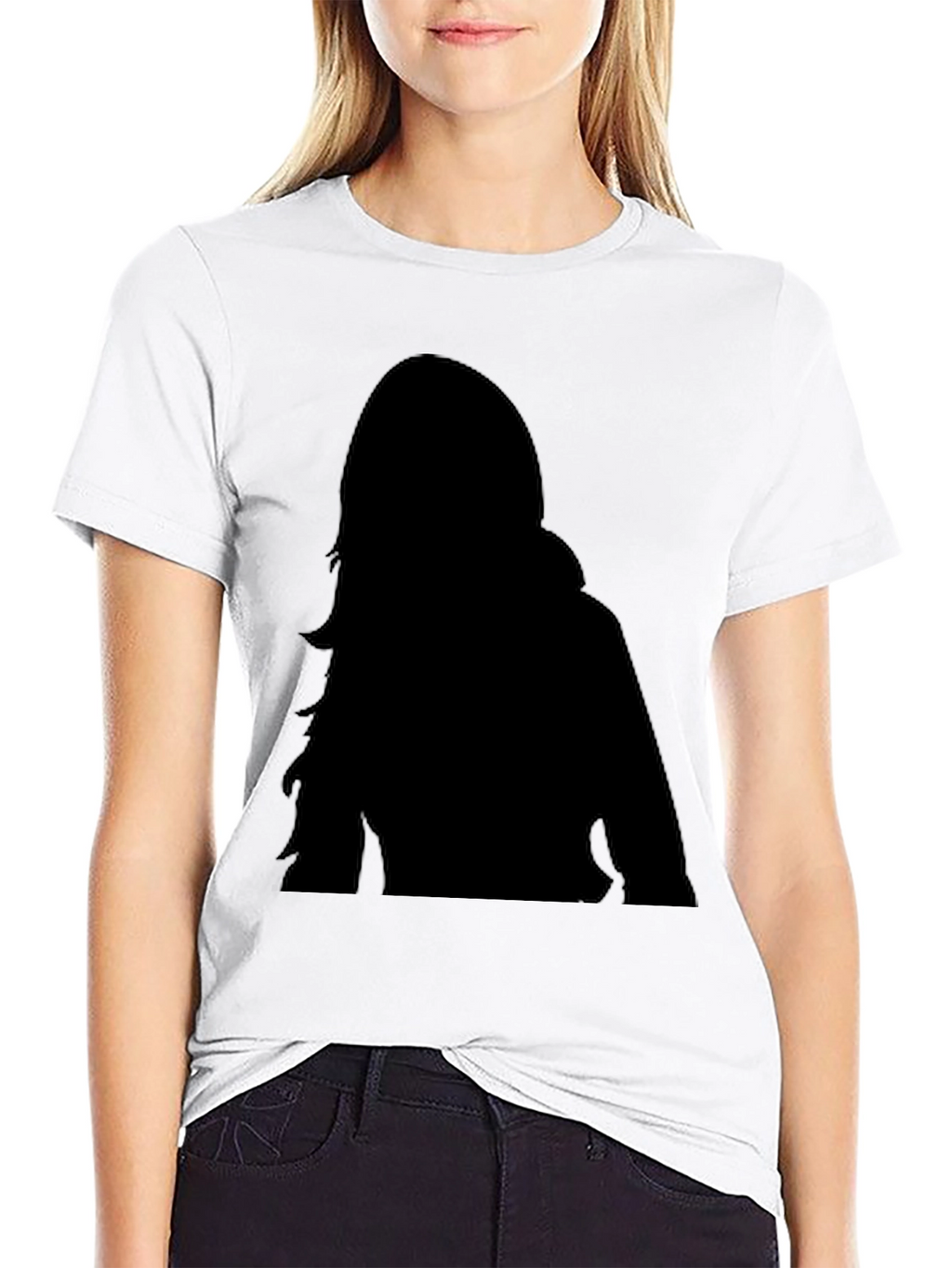 Silhouette Print Black T-Shirt - Casual Wear