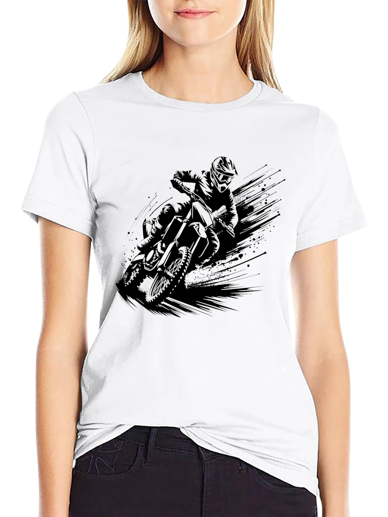 Mens Black Motocross Graphic Tee