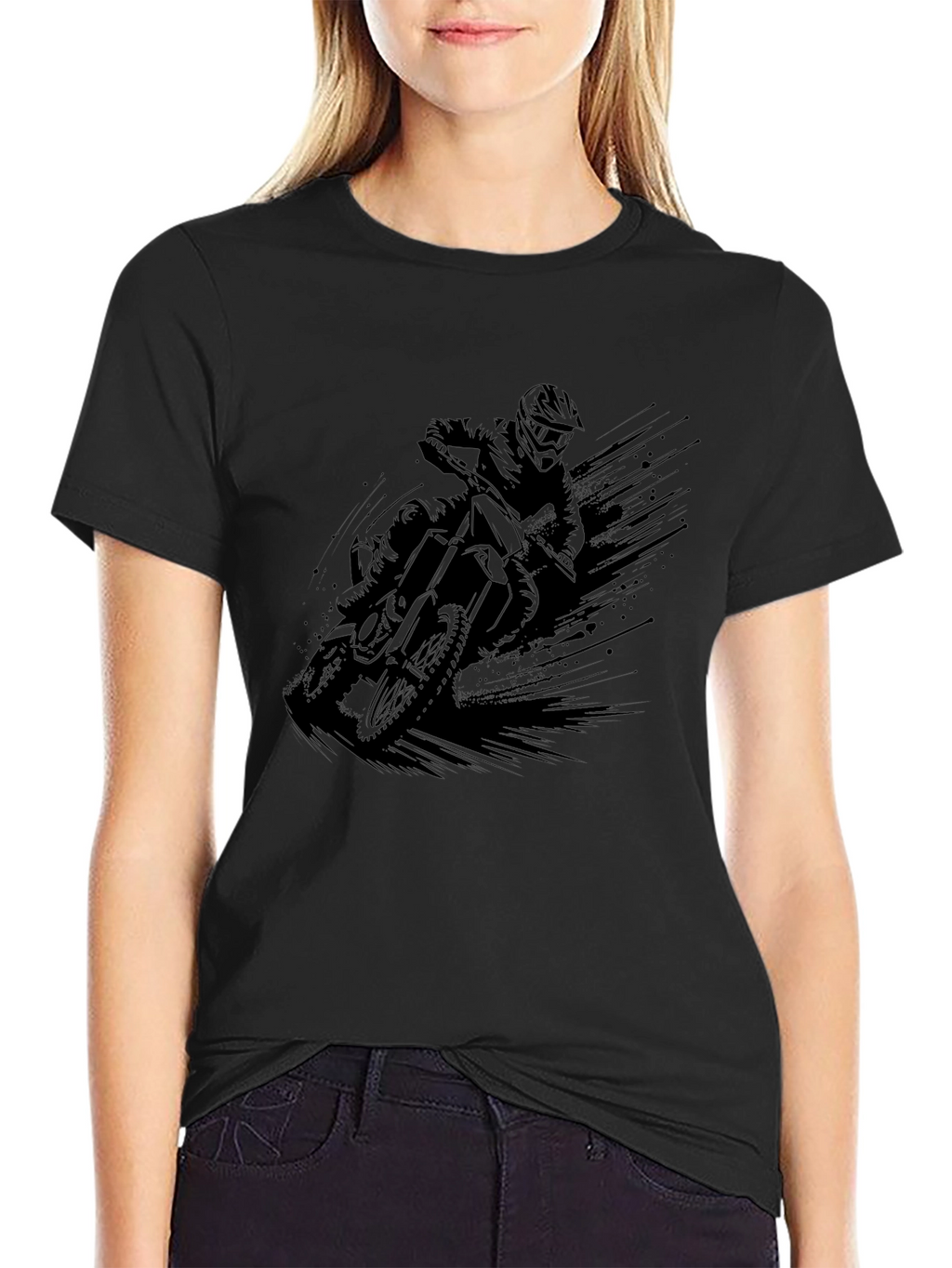 Mens Black Motocross Graphic Tee