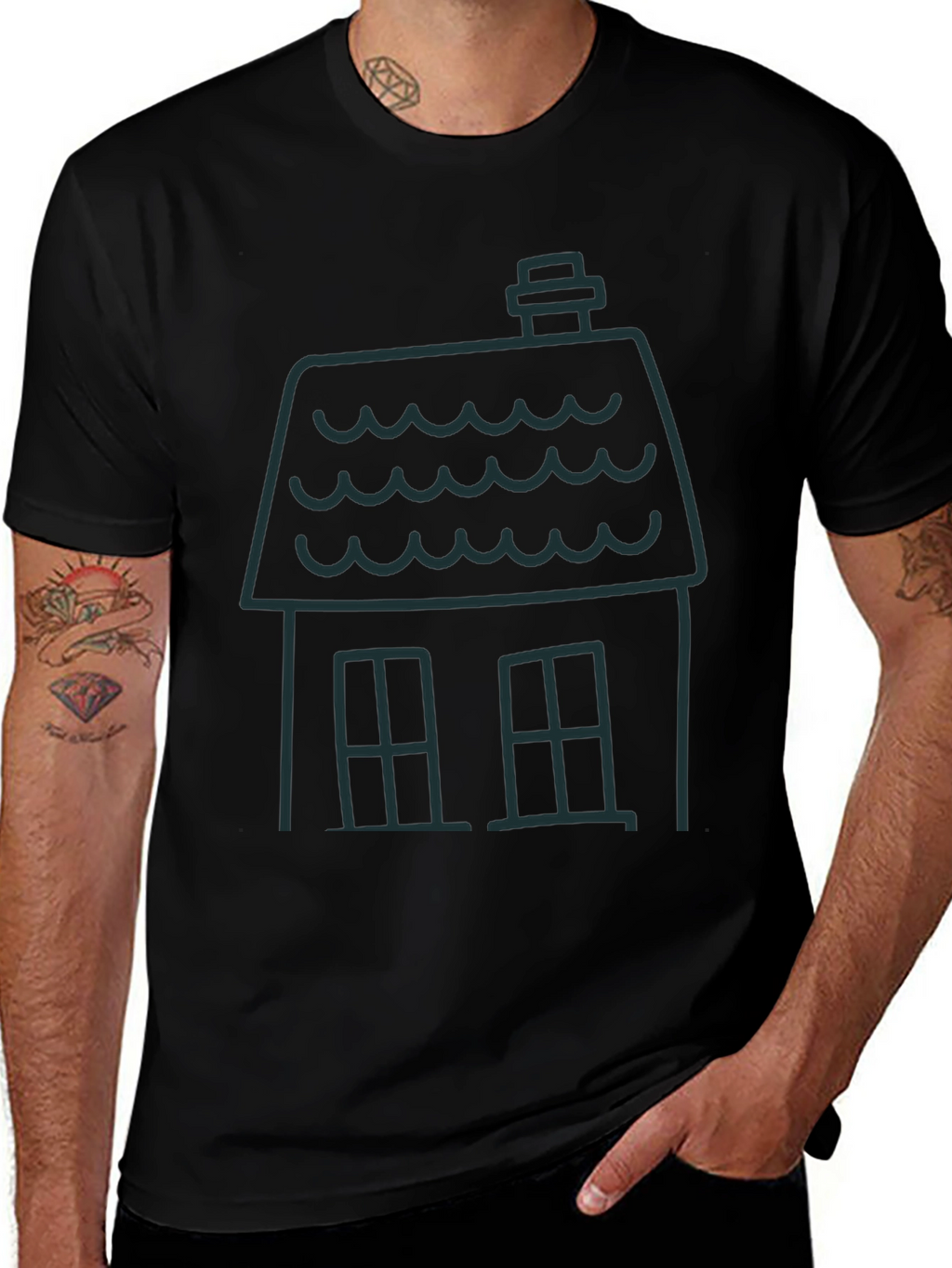 House Graphic Tee - Modern Minimalist Design