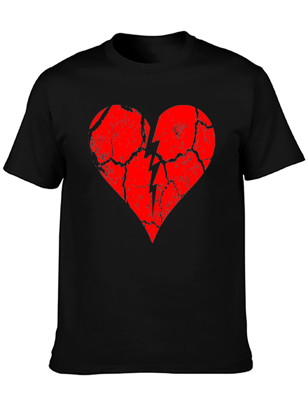 Broken Heart Graphic Tee - Black Cotton Blend