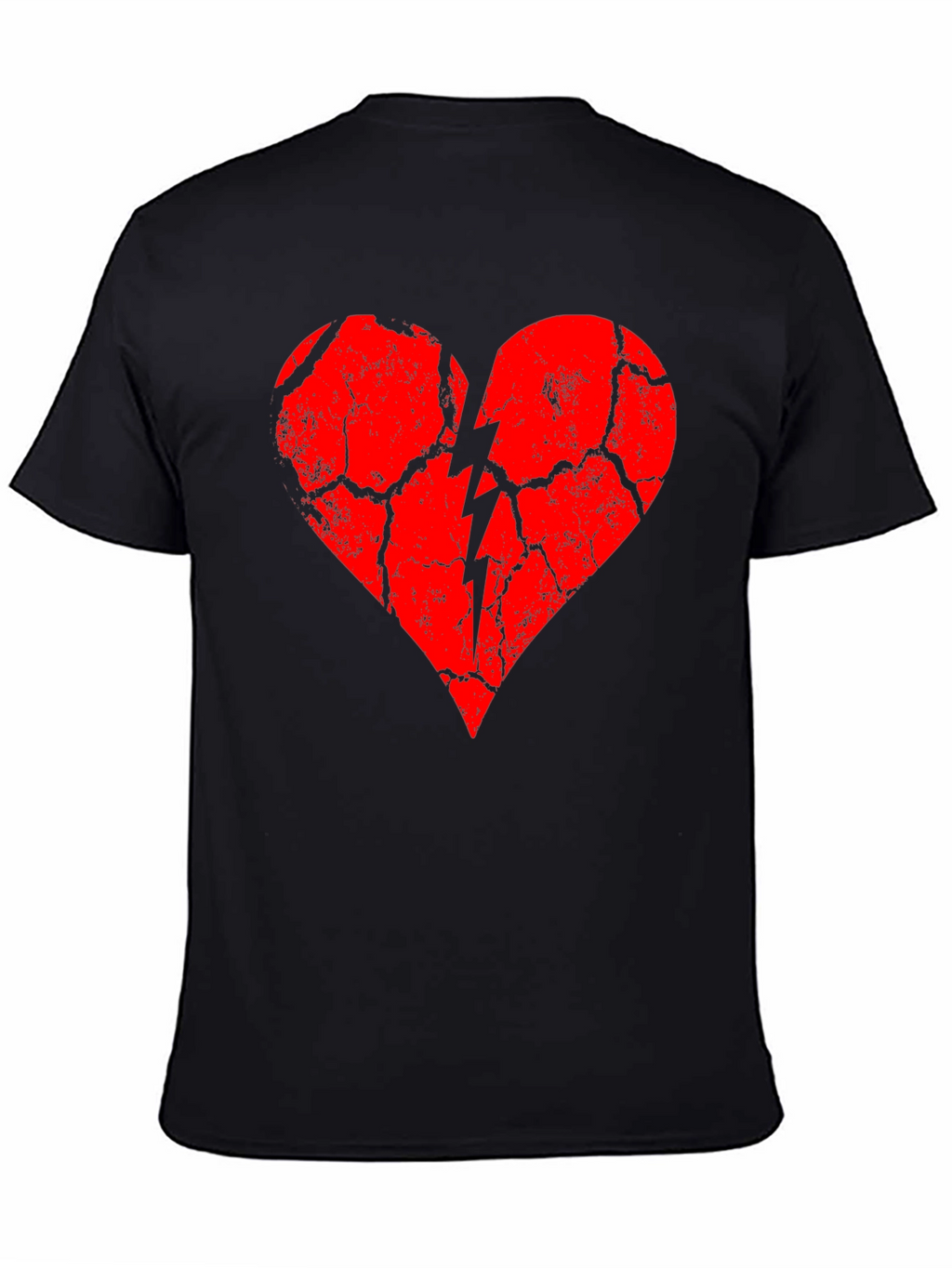 Broken Heart Graphic Tee - Black Cotton Blend
