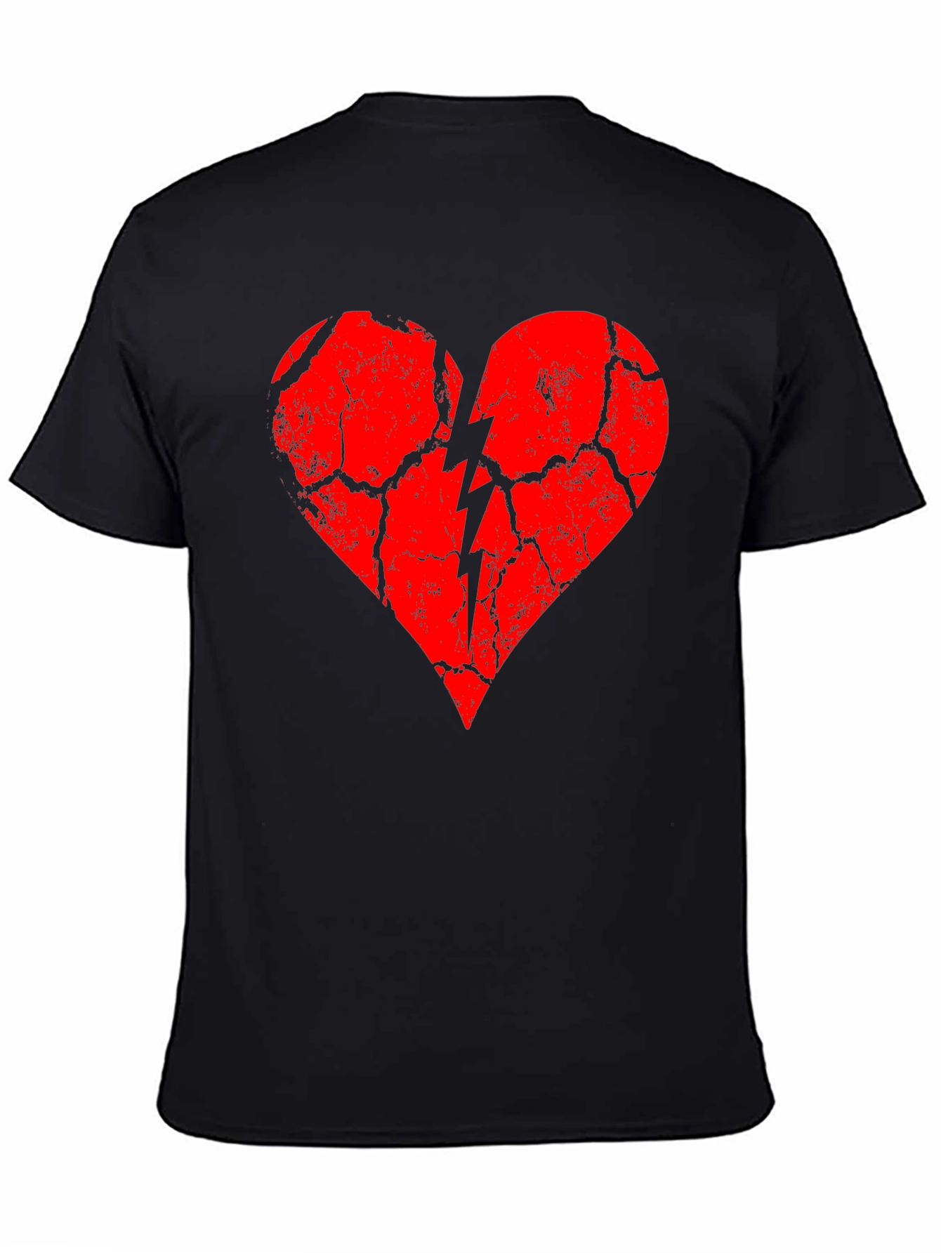 Broken Heart Graphic Tee - Black Cotton Blend