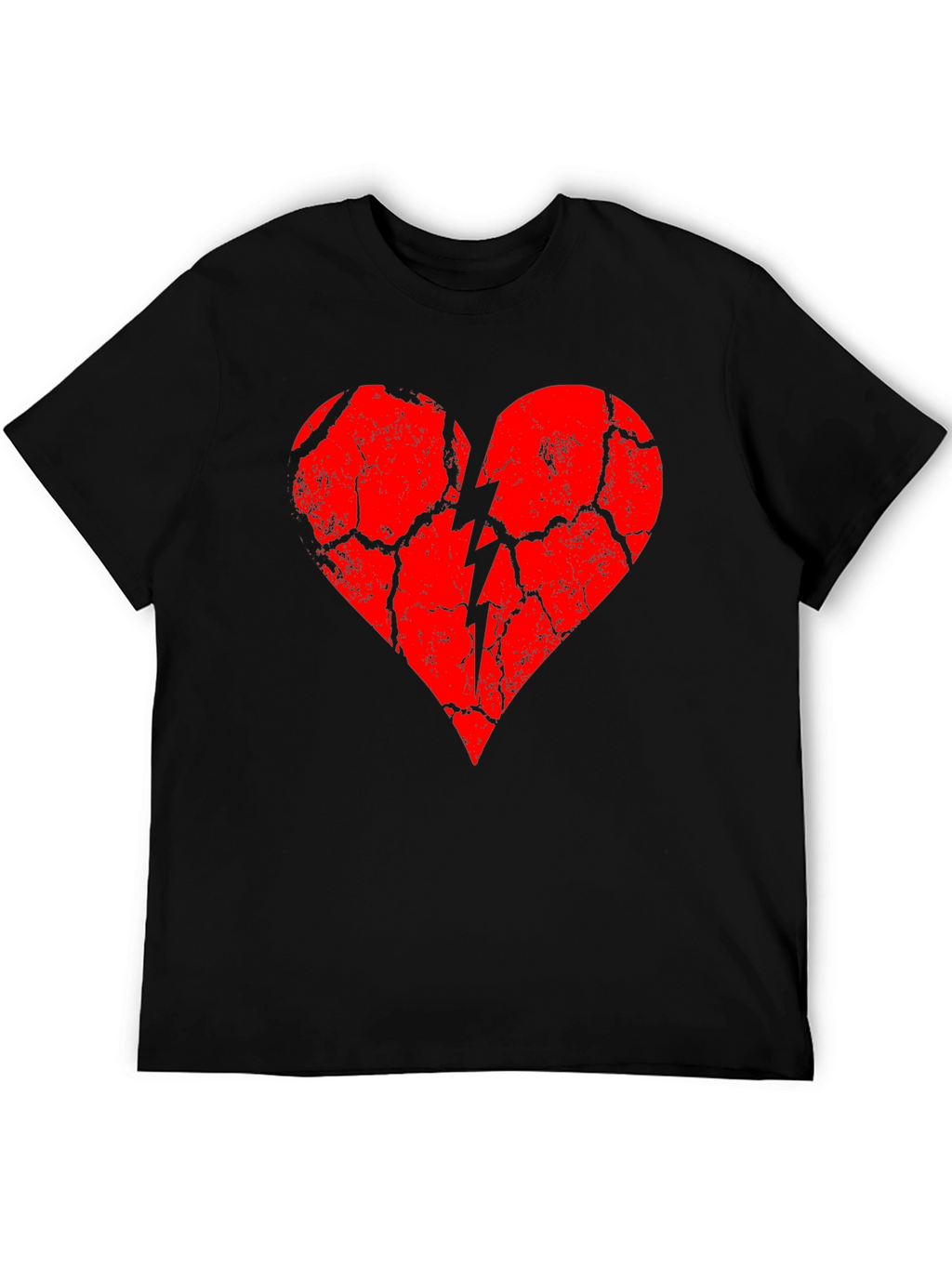Broken Heart Graphic Tee - Black Cotton Blend