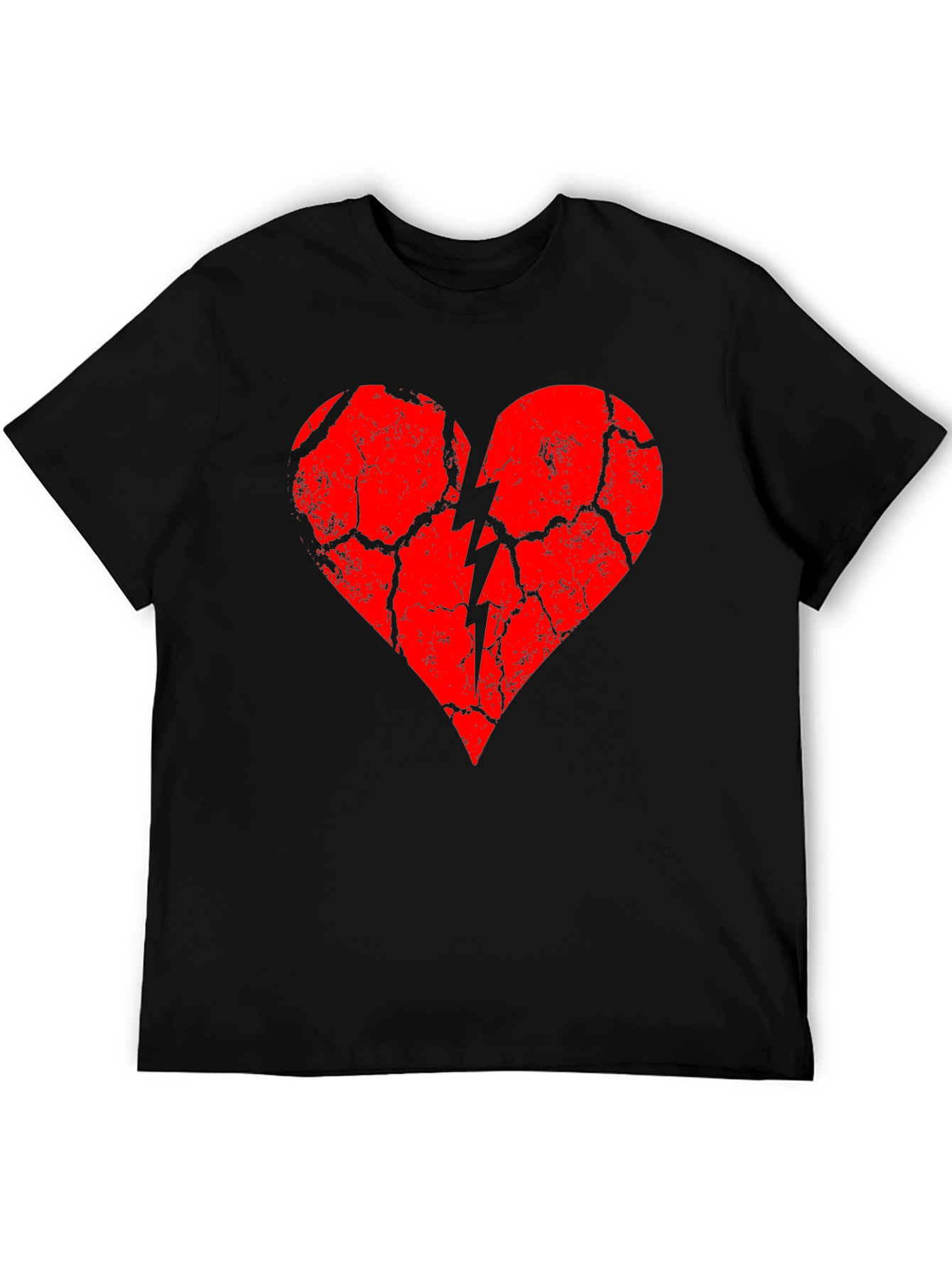Broken Heart Graphic Tee - Black Cotton Blend