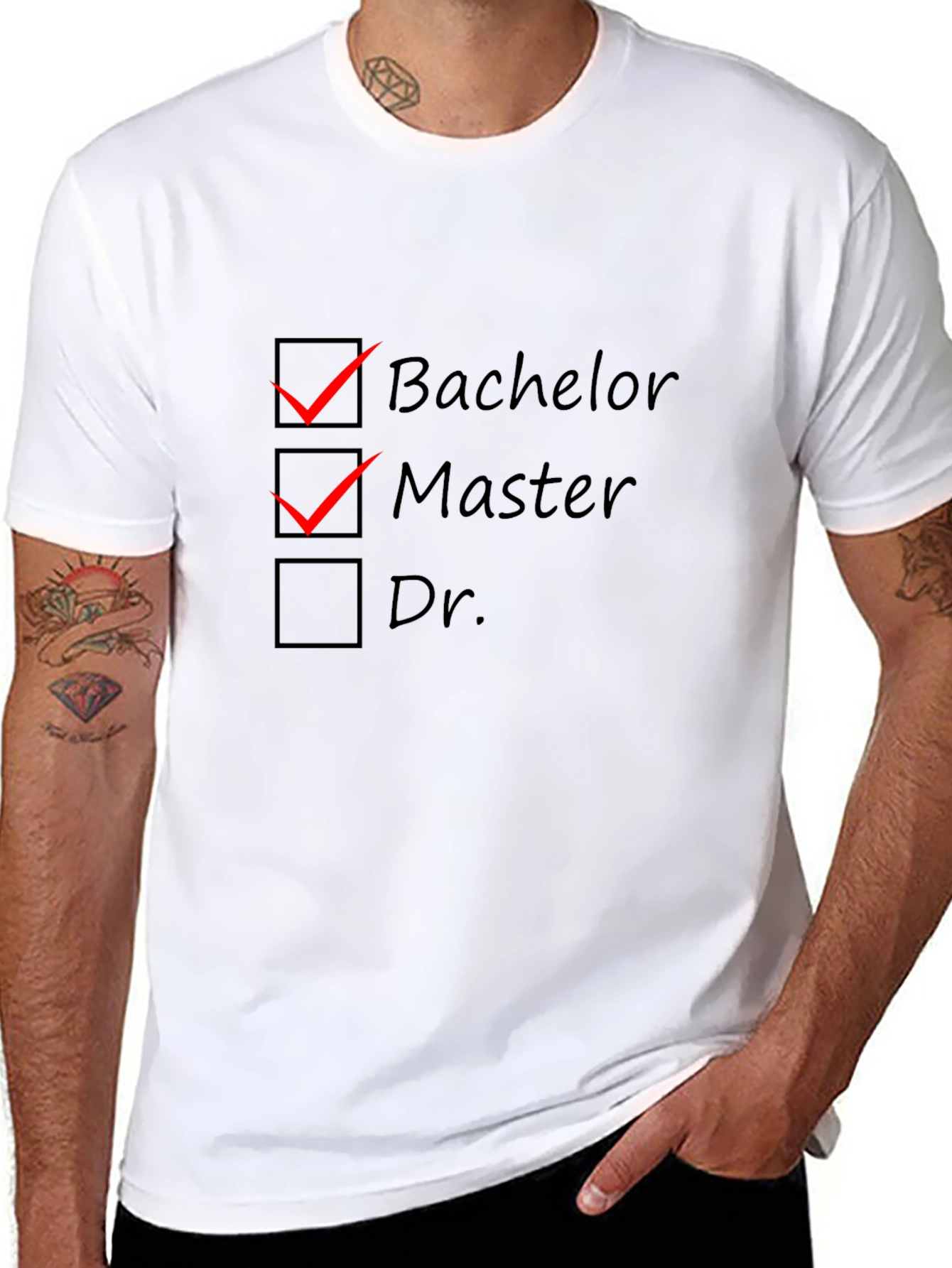 Graduation Degree Checklist T-Shirt - Bachelor Master