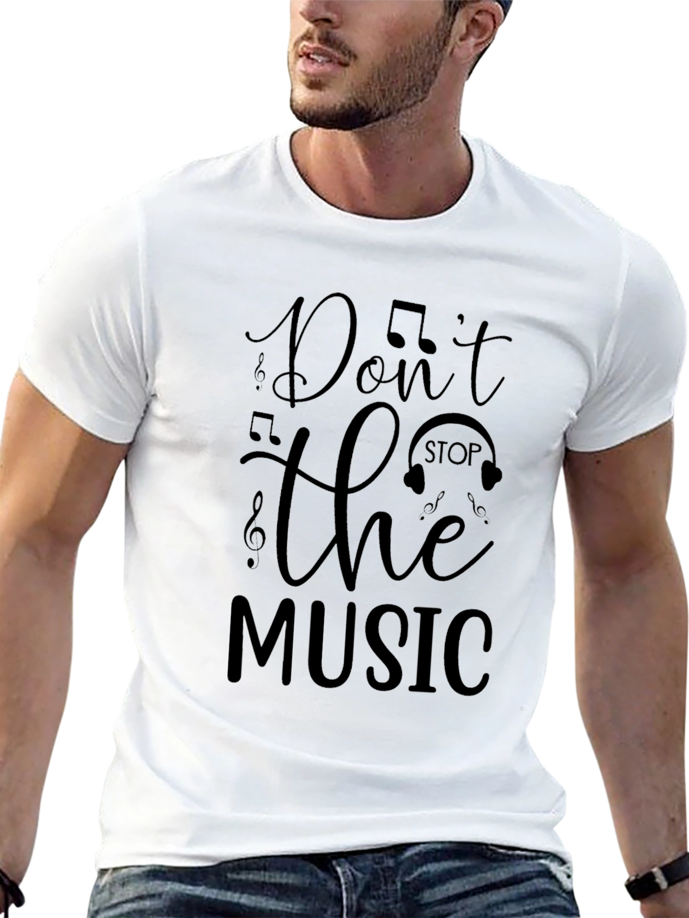 Dont Stop the Music Graphic Tee - Stylish Black T-Shirt