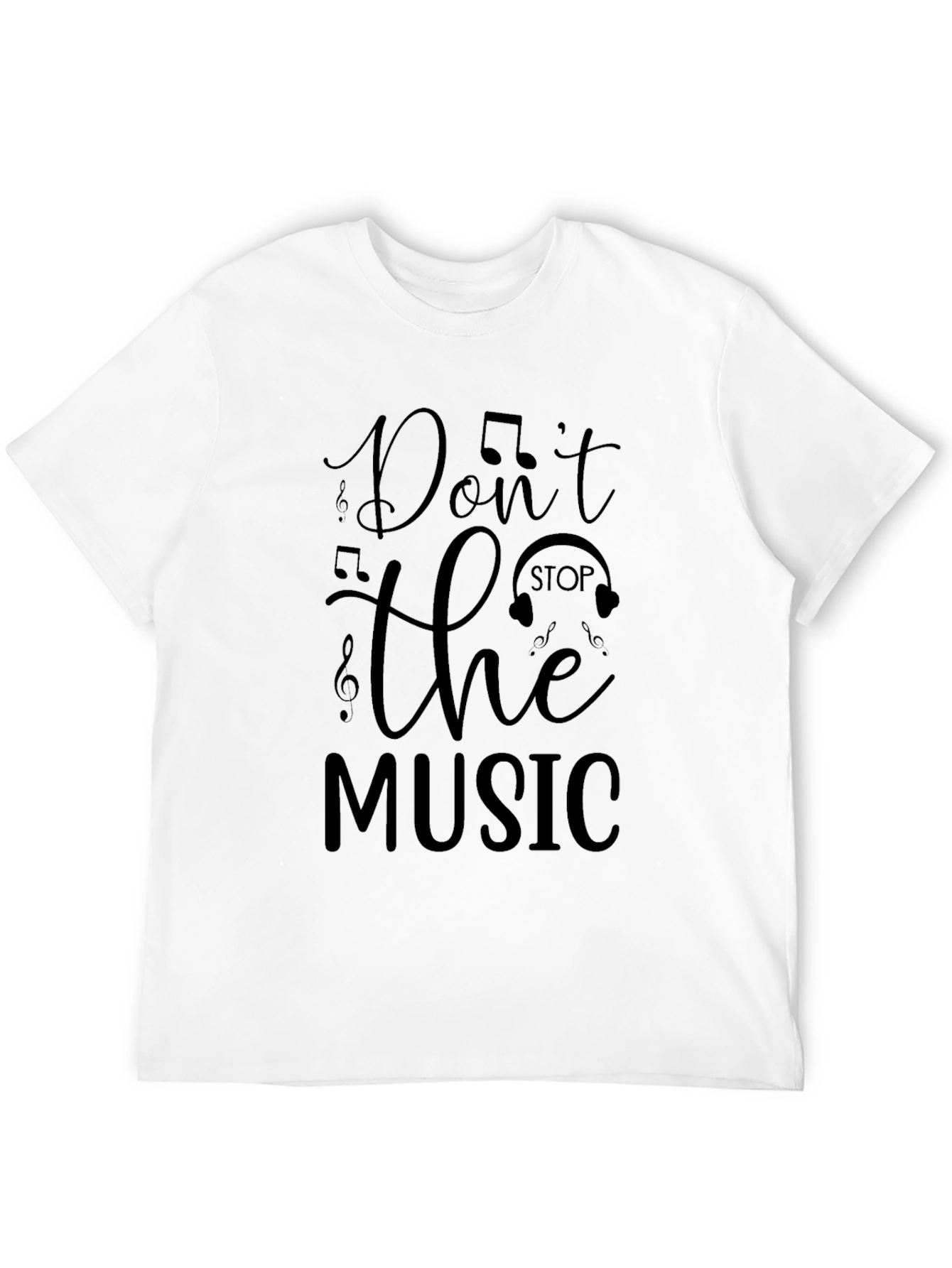 Dont Stop the Music Graphic Tee - Stylish Black T-Shirt