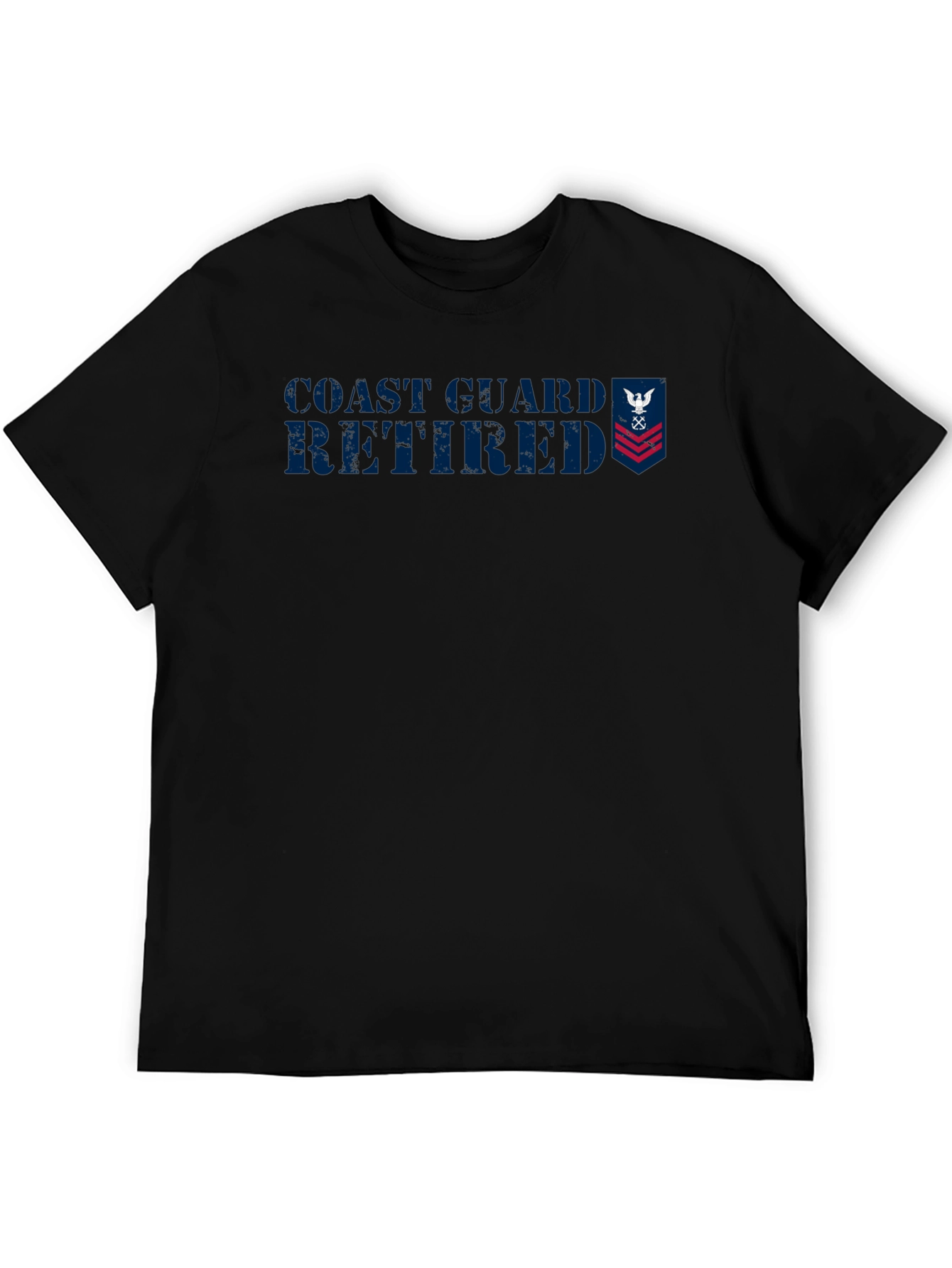 Coast Guard Retired T-Shirt - Patriotic Navy Blue Graphic Tee