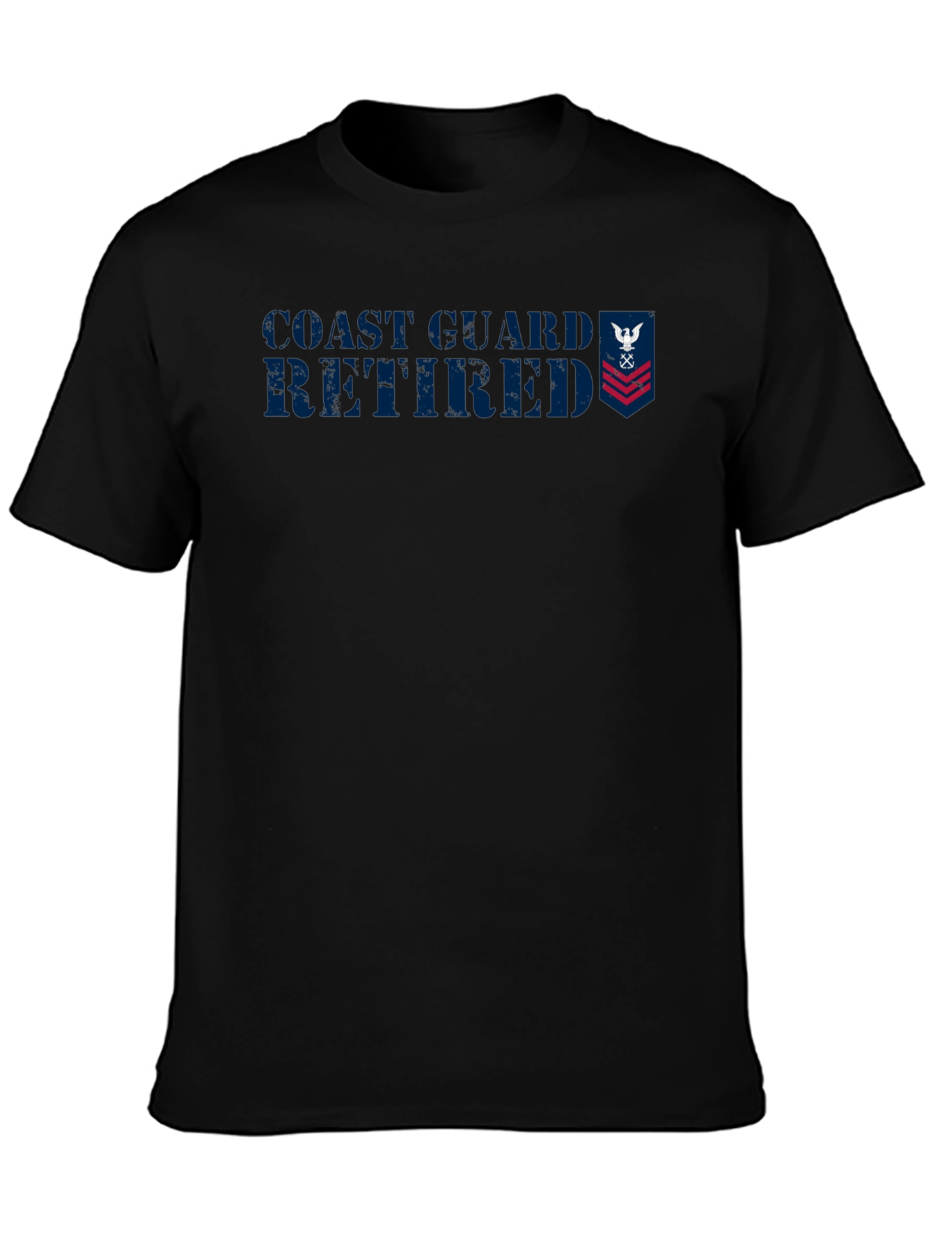 Coast Guard Retired T-Shirt - Patriotic Navy Blue Graphic Tee