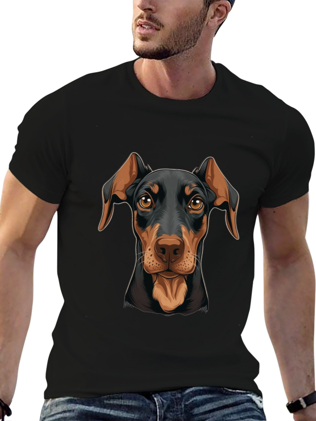 Doberman Dog Graphic Print T-Shirt