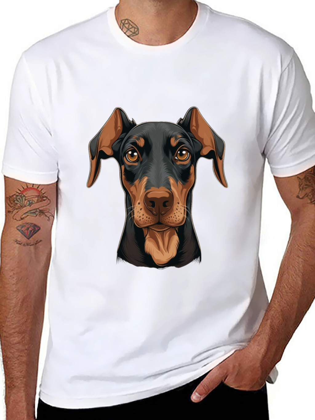 Doberman Dog Graphic Print T-Shirt