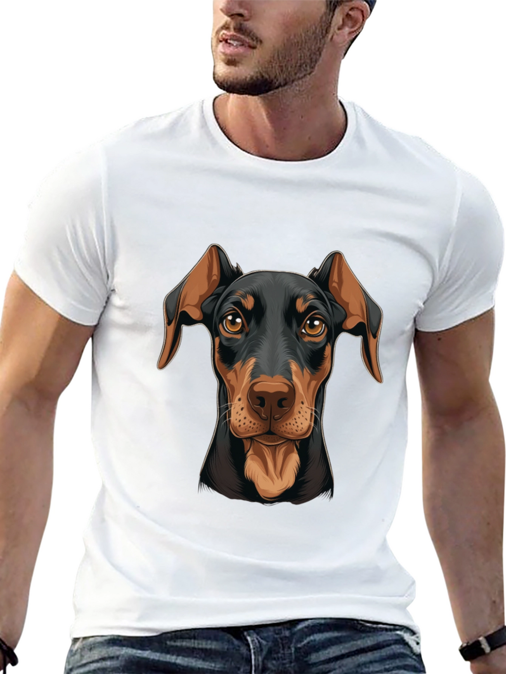 Doberman Dog Graphic Print T-Shirt