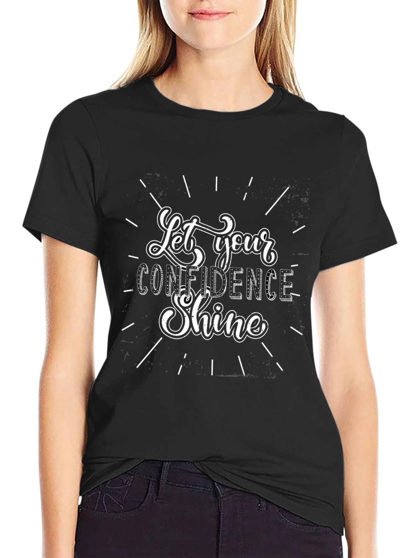 Let Your Confidence Shine Black T-Shirt