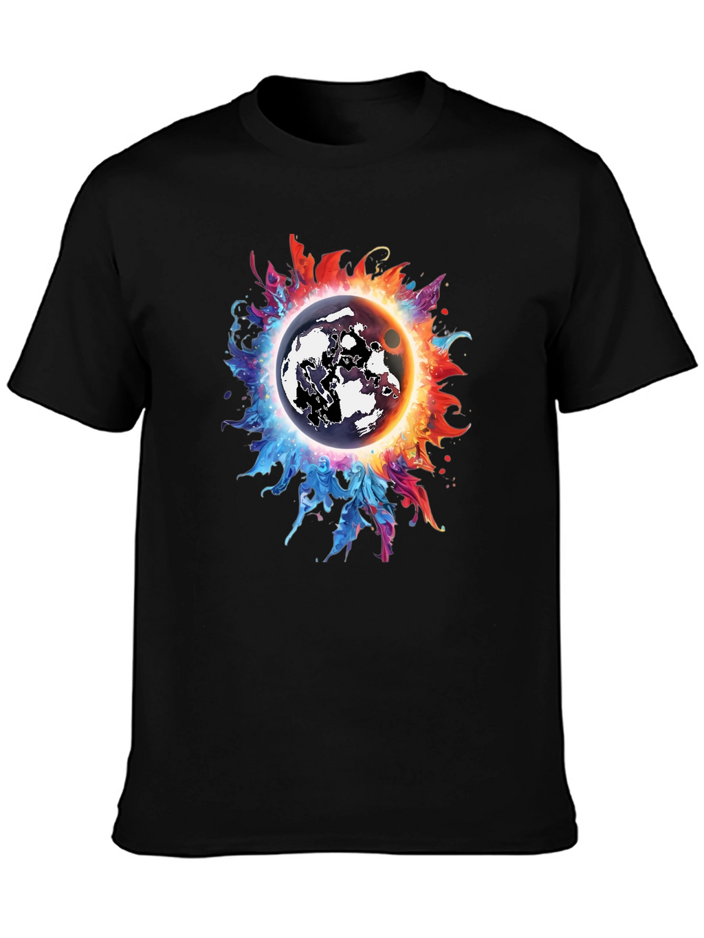 Cosmic Eclipse Graphic Tee - Black T-Shirt