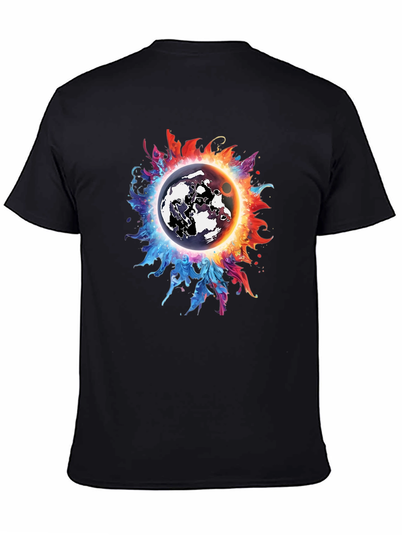 Cosmic Eclipse Graphic Tee - Black T-Shirt