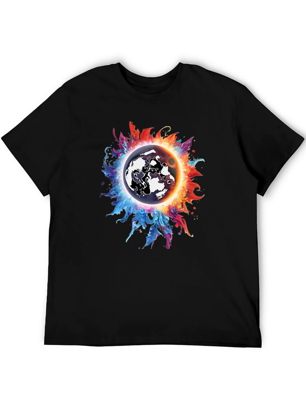 Cosmic Eclipse Graphic Tee - Black T-Shirt