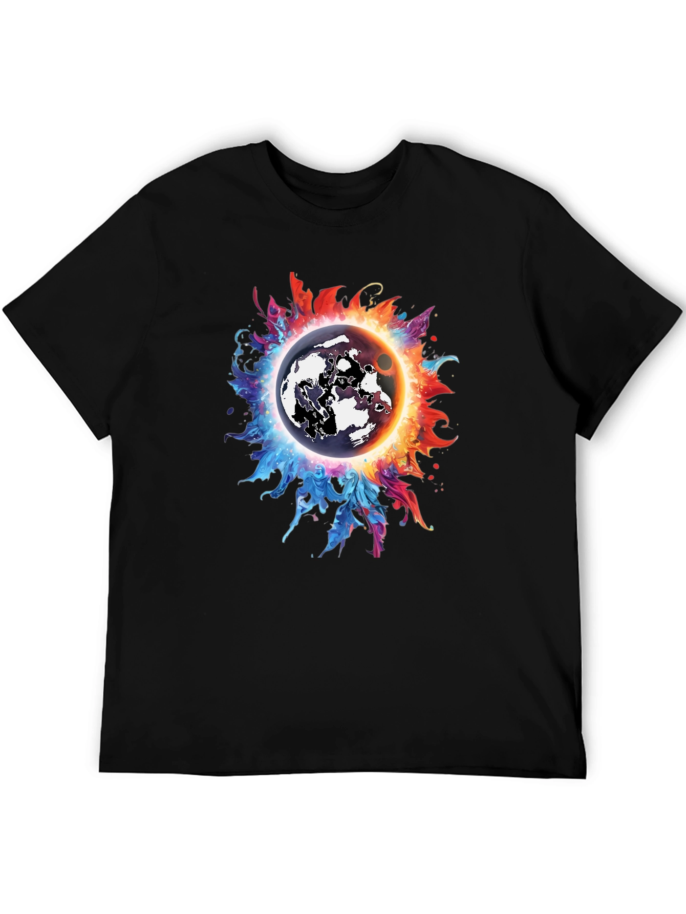 Cosmic Eclipse Graphic Tee - Black T-Shirt