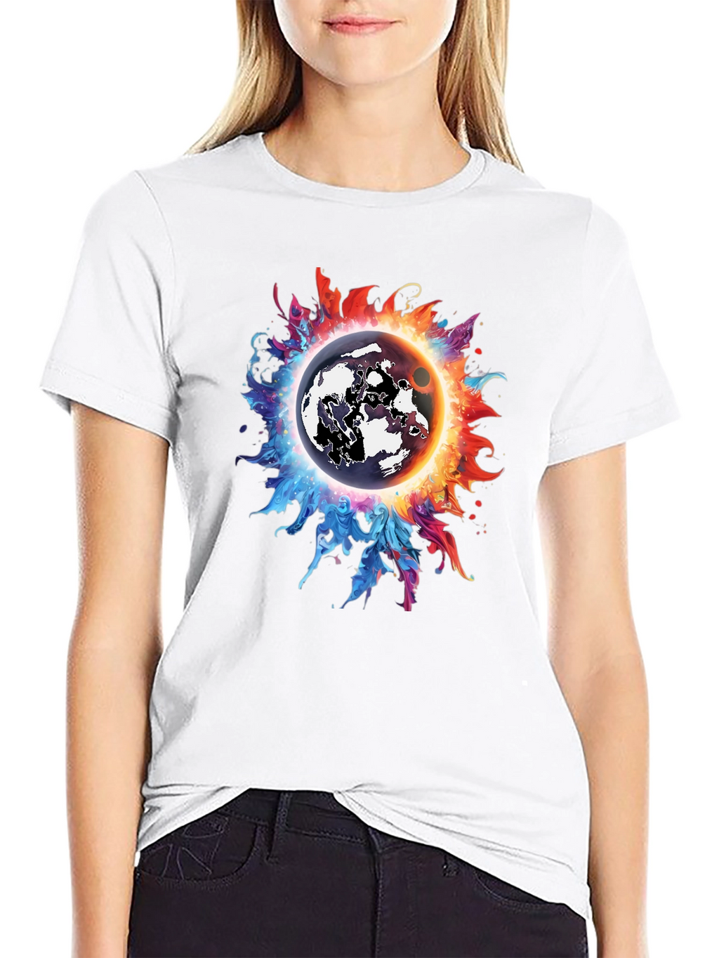 Cosmic Eclipse Graphic Tee - Black T-Shirt