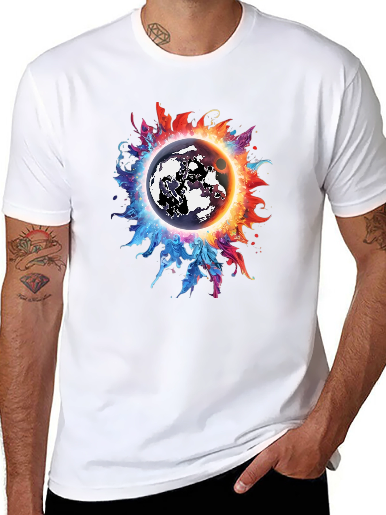 Cosmic Eclipse Graphic Tee - Black T-Shirt