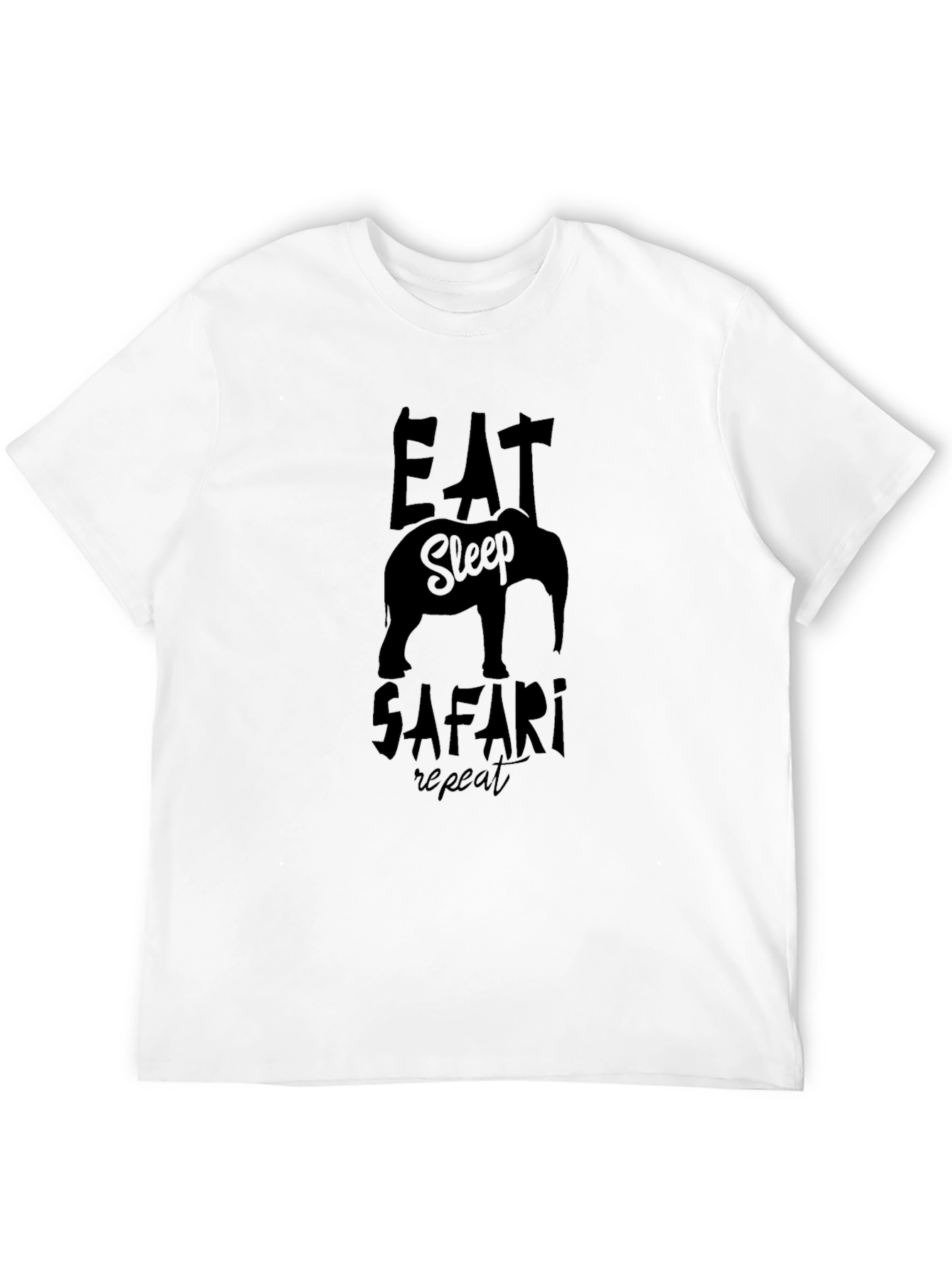 Eat Sleep Safari Repeat Black T-Shirt