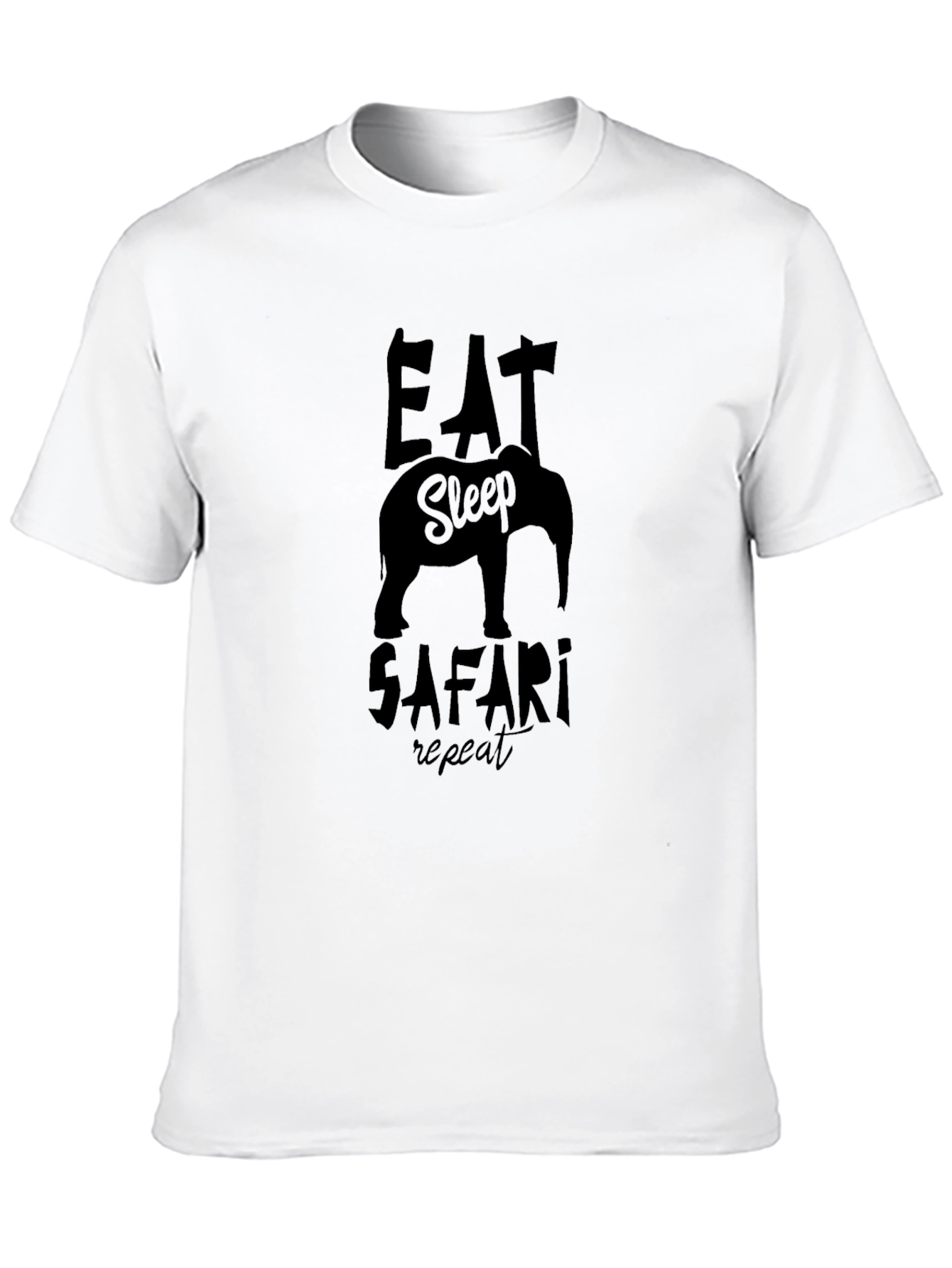 Eat Sleep Safari Repeat Black T-Shirt