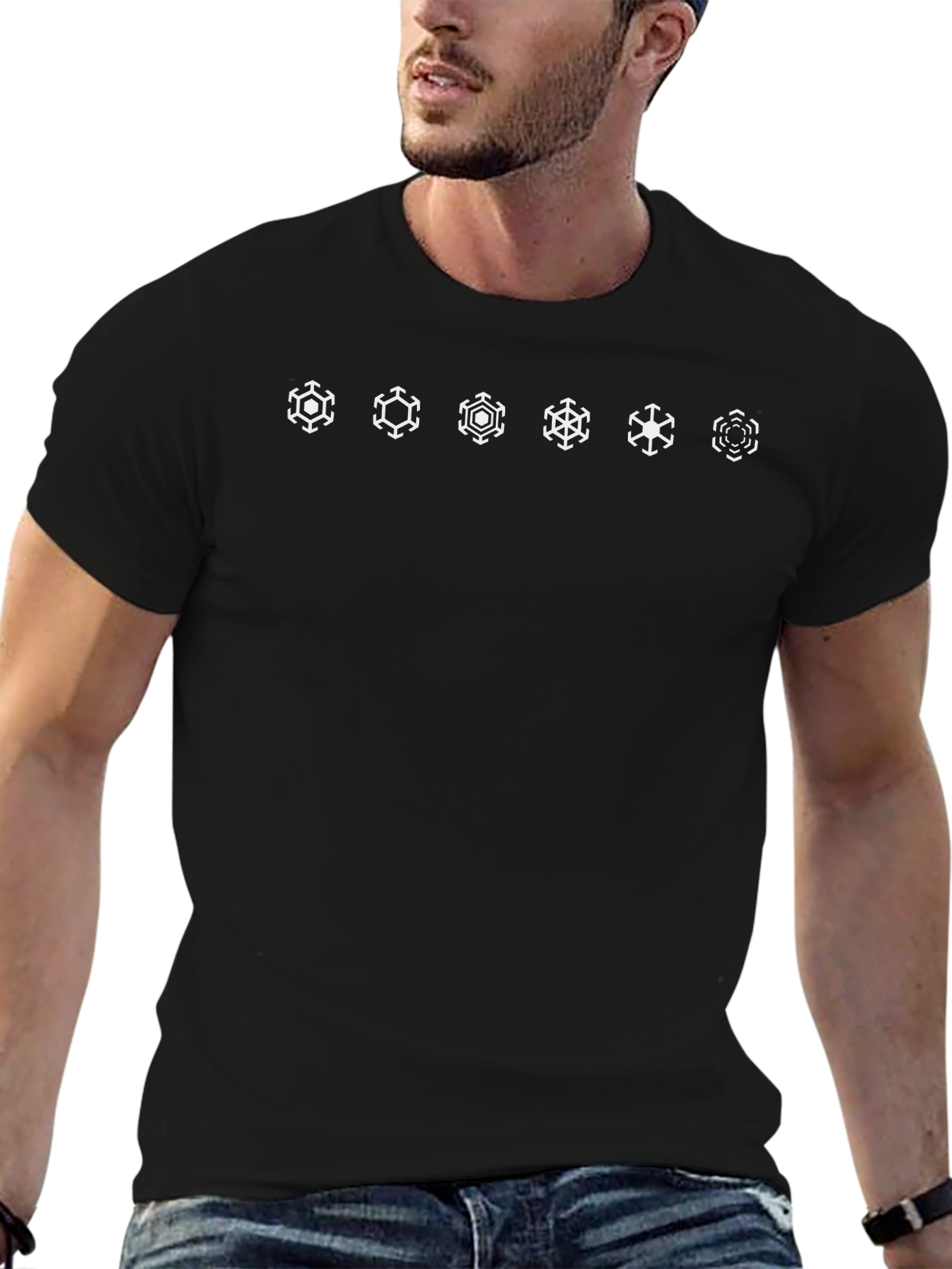Geometric Snowflake Design T-Shirt