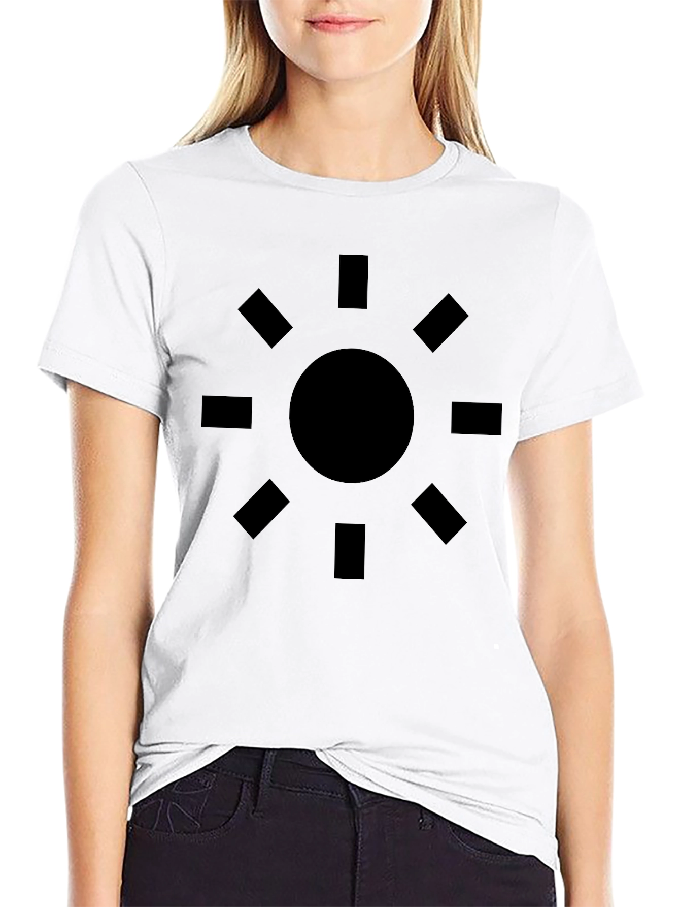 Graphic Sun Design Black T-Shirt - Casual Style