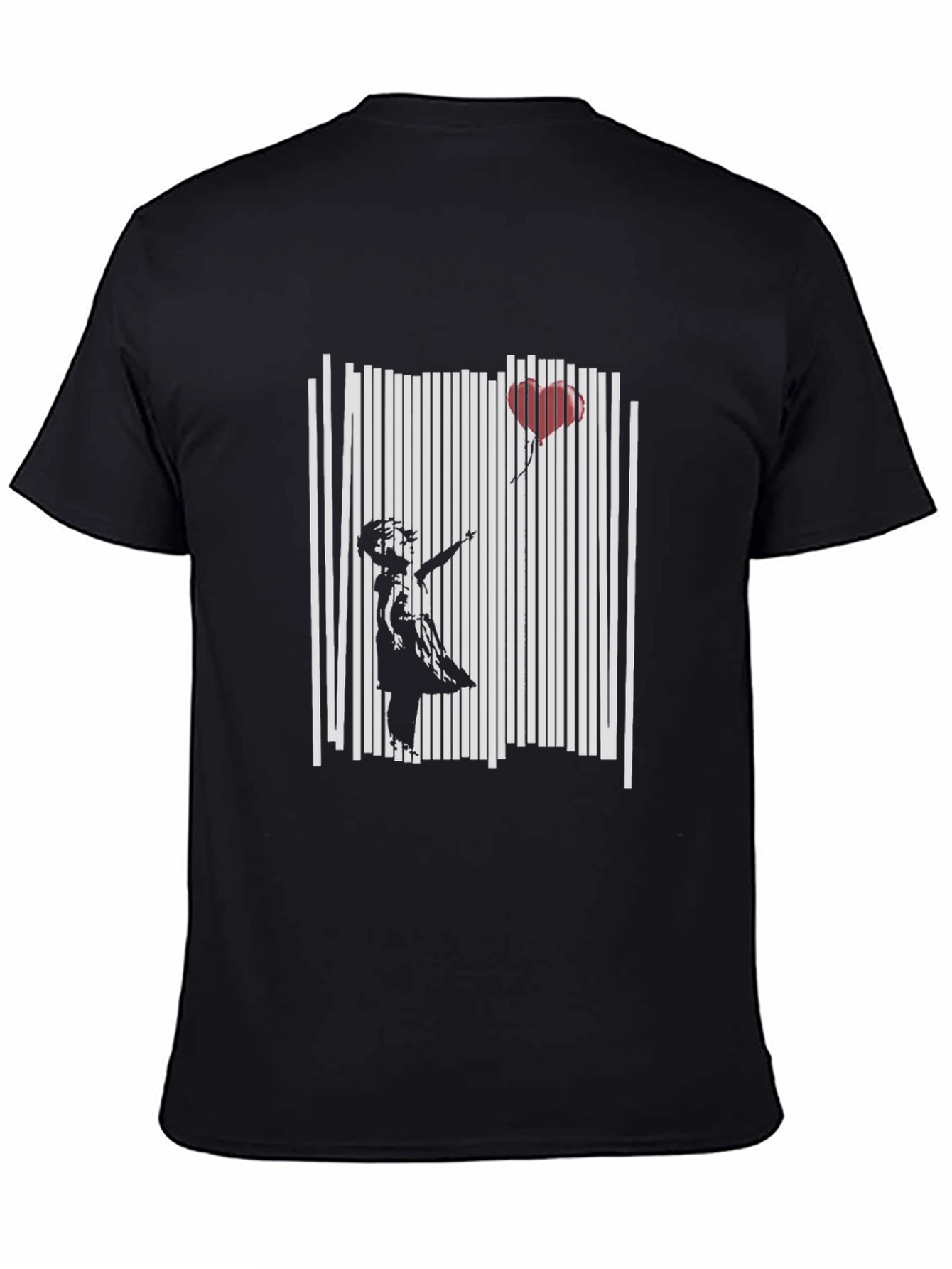 Banksy Girl with Balloon Black T-Shirt